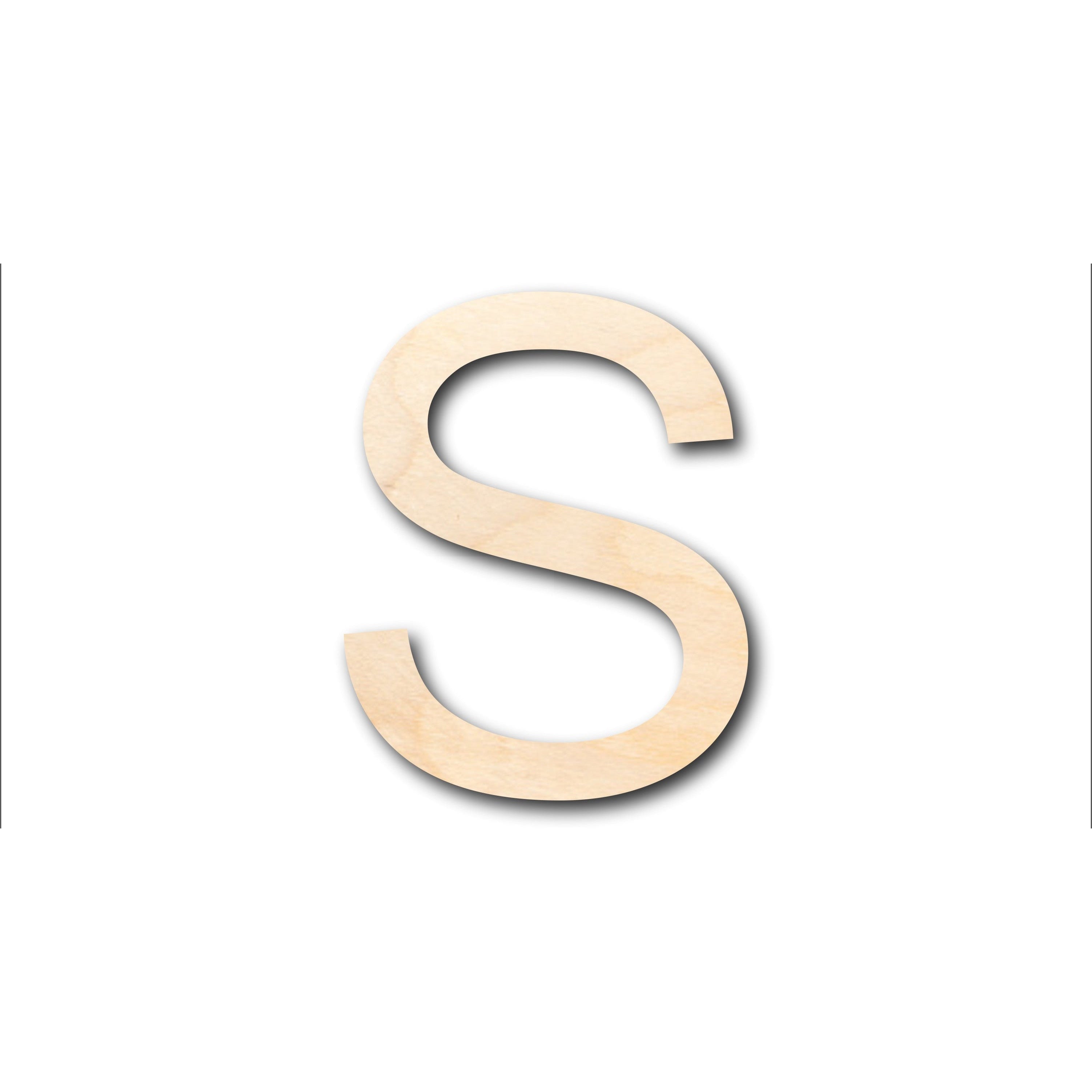 Unfinished Wood Arial Letter S Shape Crafting Supplies - Ideal for up to 46 DIY Projects