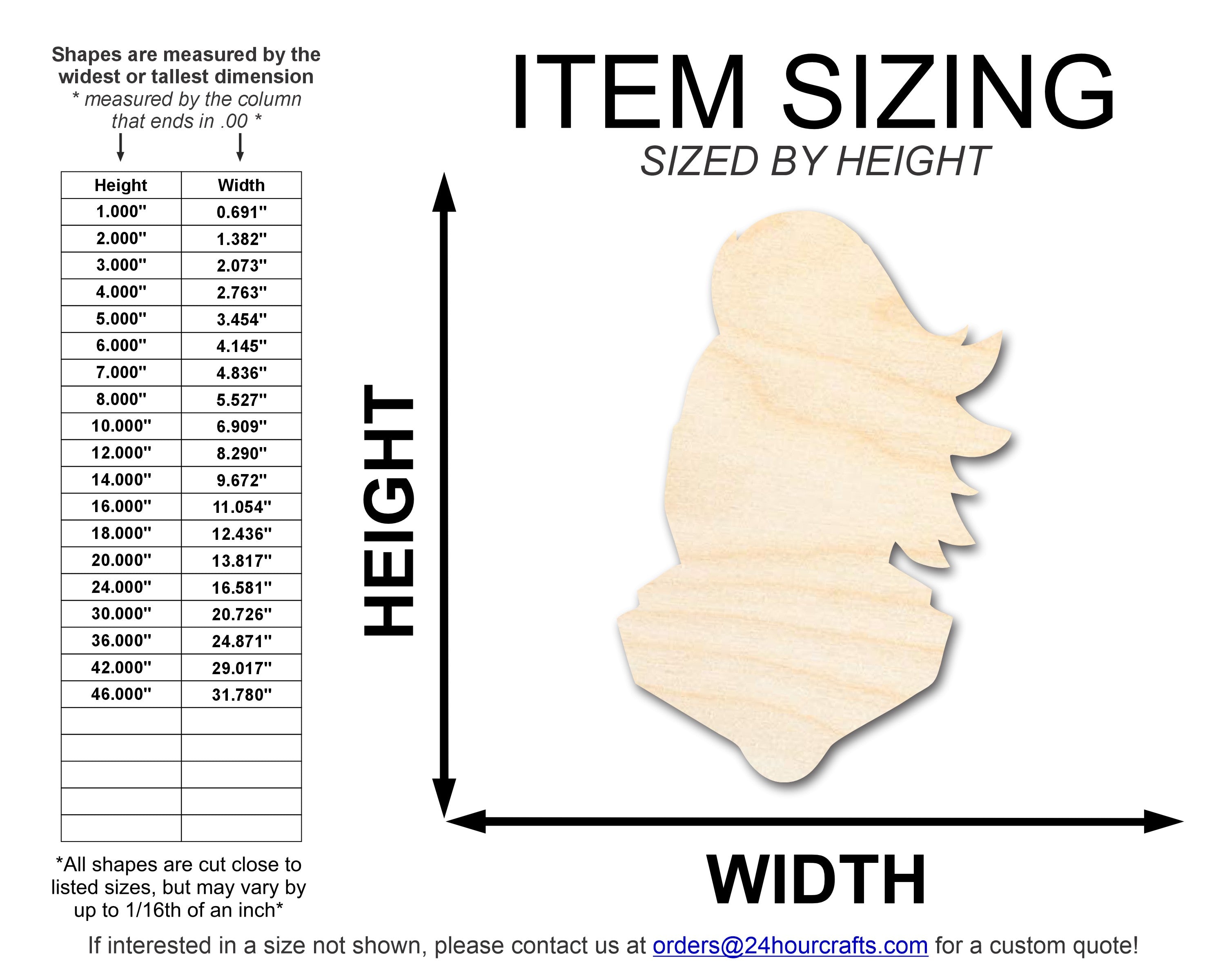 DIY Unfinished Wood Knight Mascot Shape Cutout - Up to 46 Sizes for Crafting