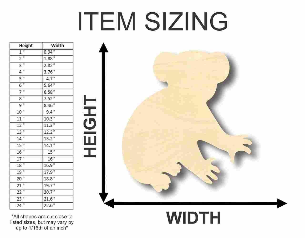Unfinished DIY Animal Craft in Koala Bear Shape - Suitable for Up to 46 Creative Projects