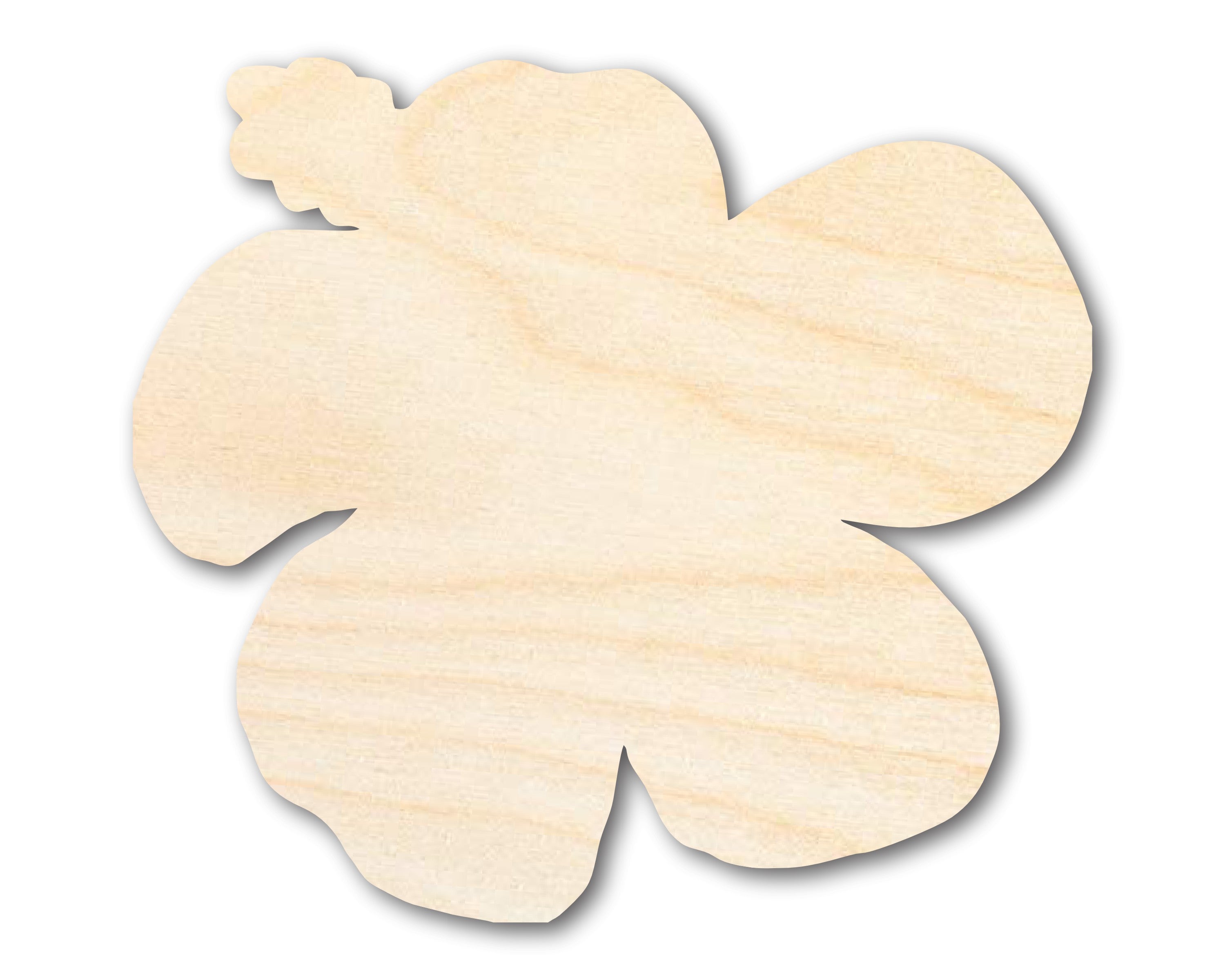 Enhanced and Larger Unfinished Wood Hibiscus Flower Silhouette DIY Craft Cutout for Creative Projects