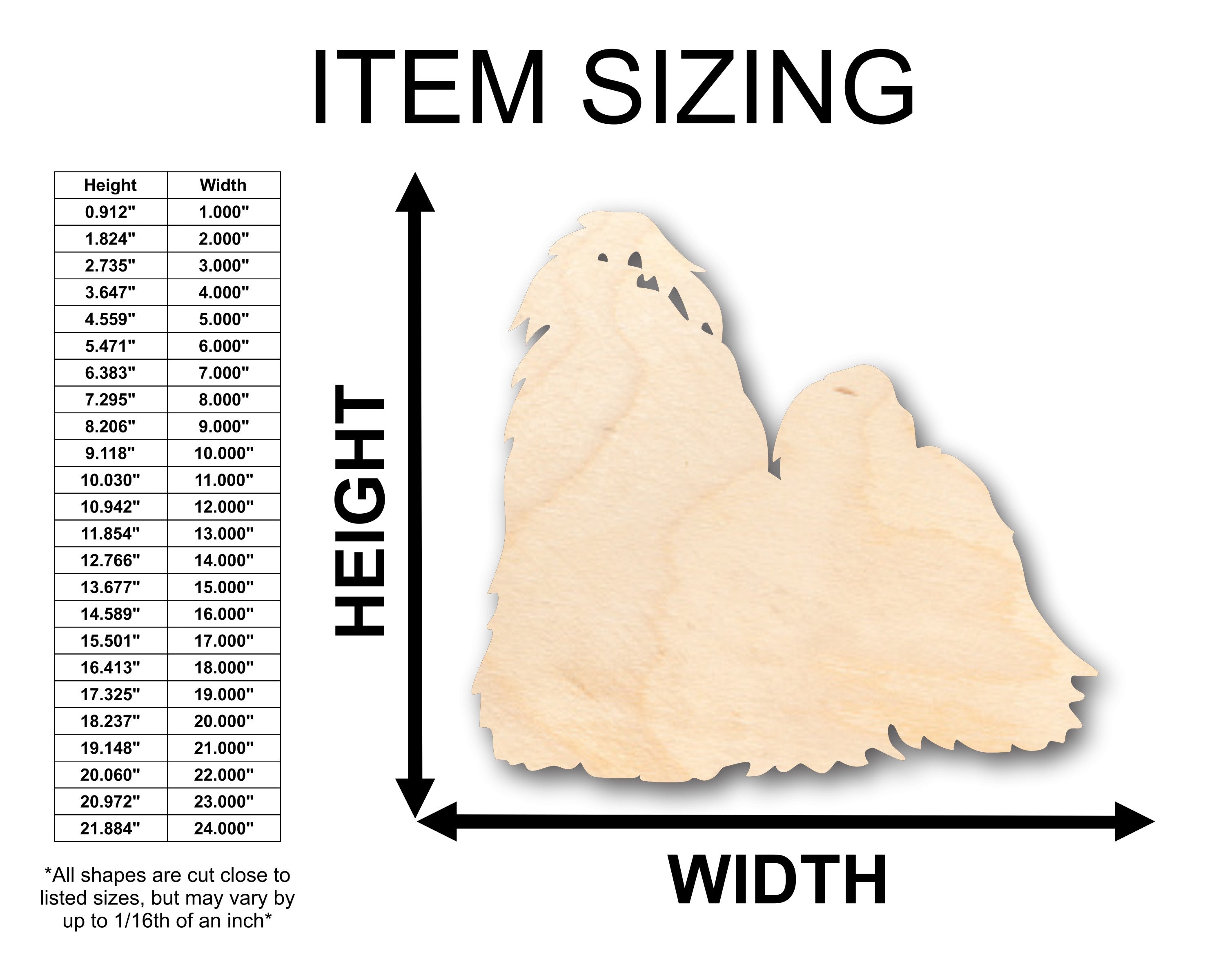 Unfinished Baltic Birch Plywood Shih Tzu Dog Shape - Ideal for Up to 46 DIY Craft Projects