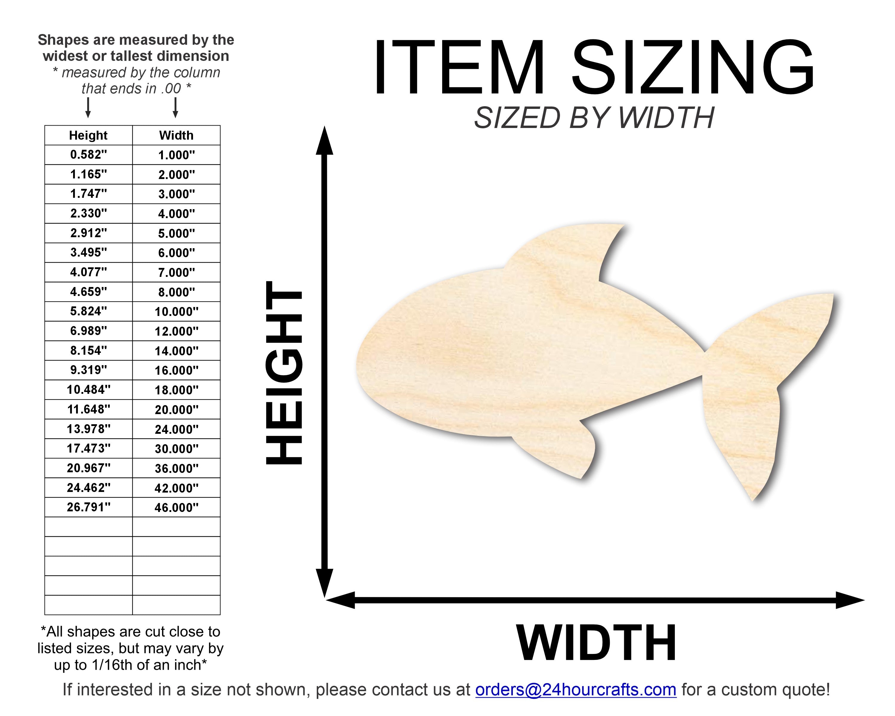 DIY Unfinished Baltic Birch Goldfish Shape Craft Cutout up to 46 Inches