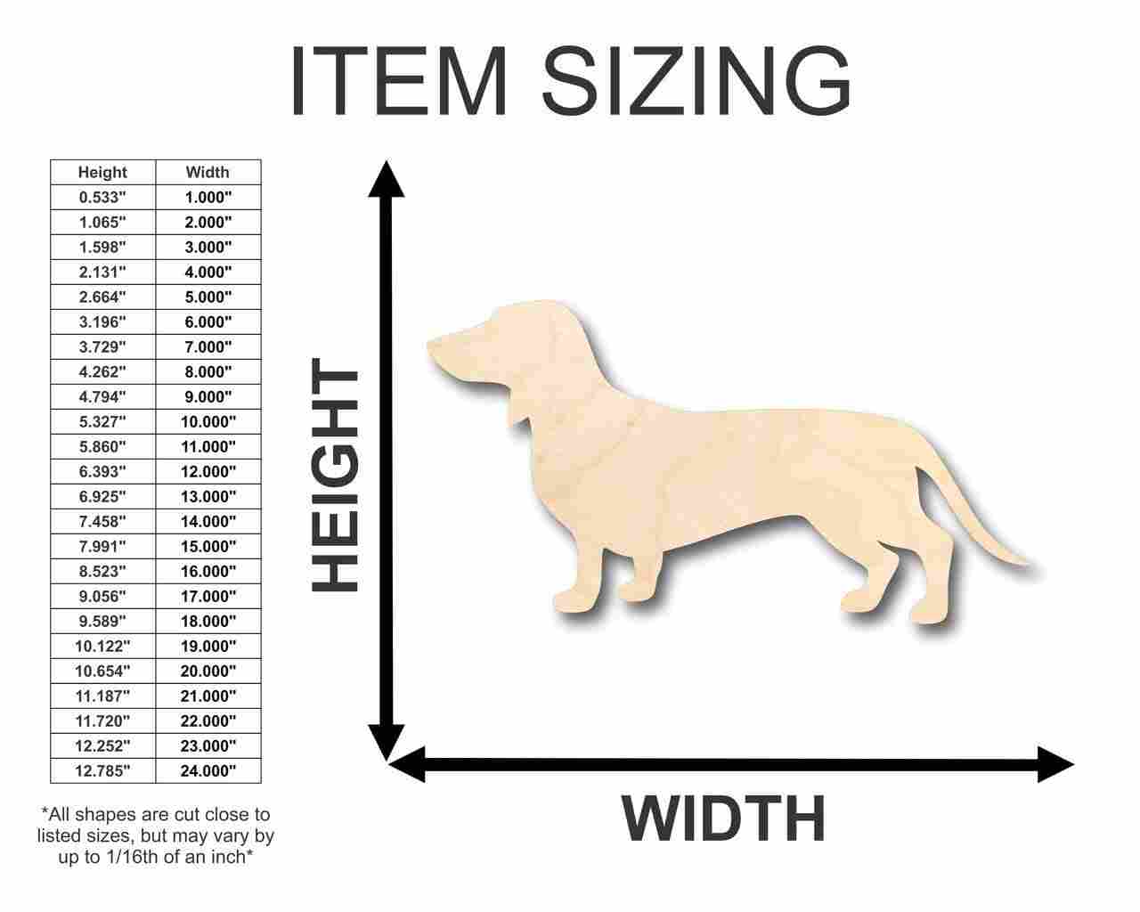 DIY Unfinished Wood Dachshund Dog Shape Craft up to 46