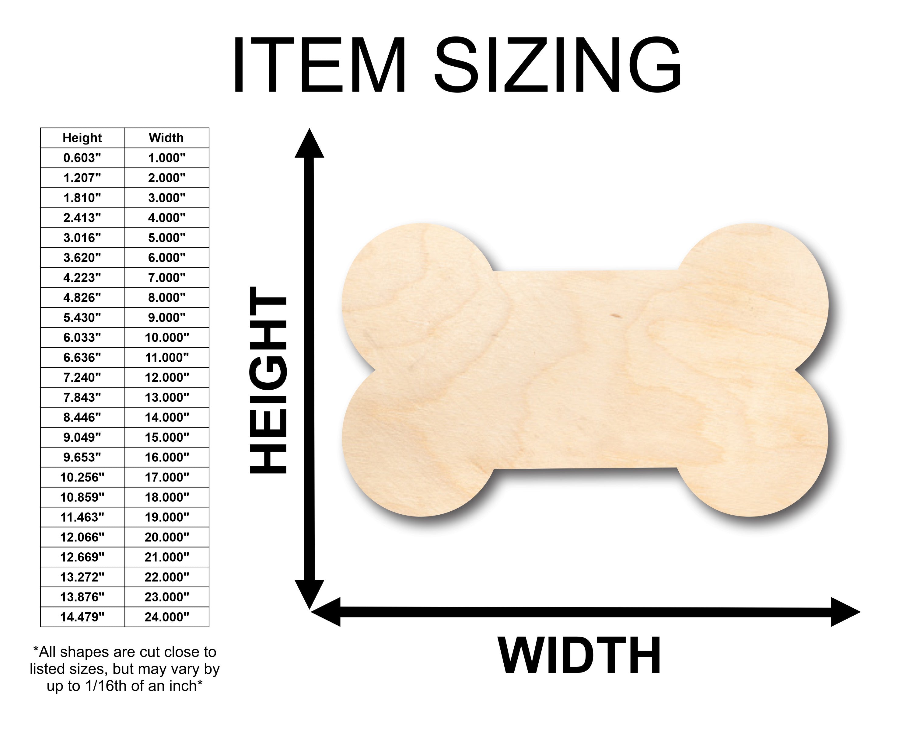 DIY Unfinished Thick Bone - Shaped Wood Crafts up to 46 Pieces