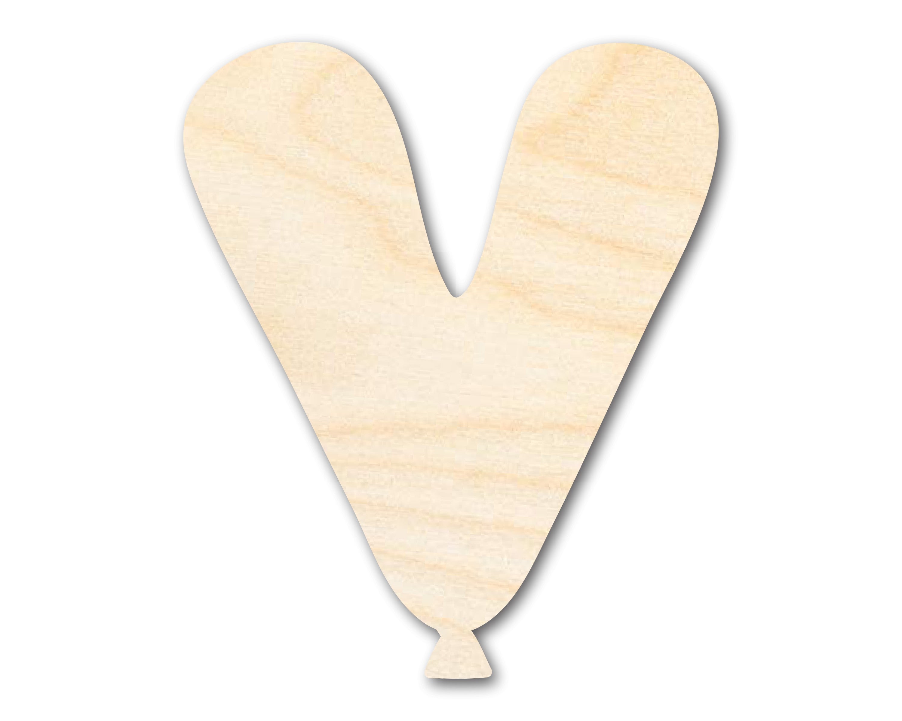 Unfinished Baltic Birch V - Shape Balloon Letter for Up to 46 DIY Crafts