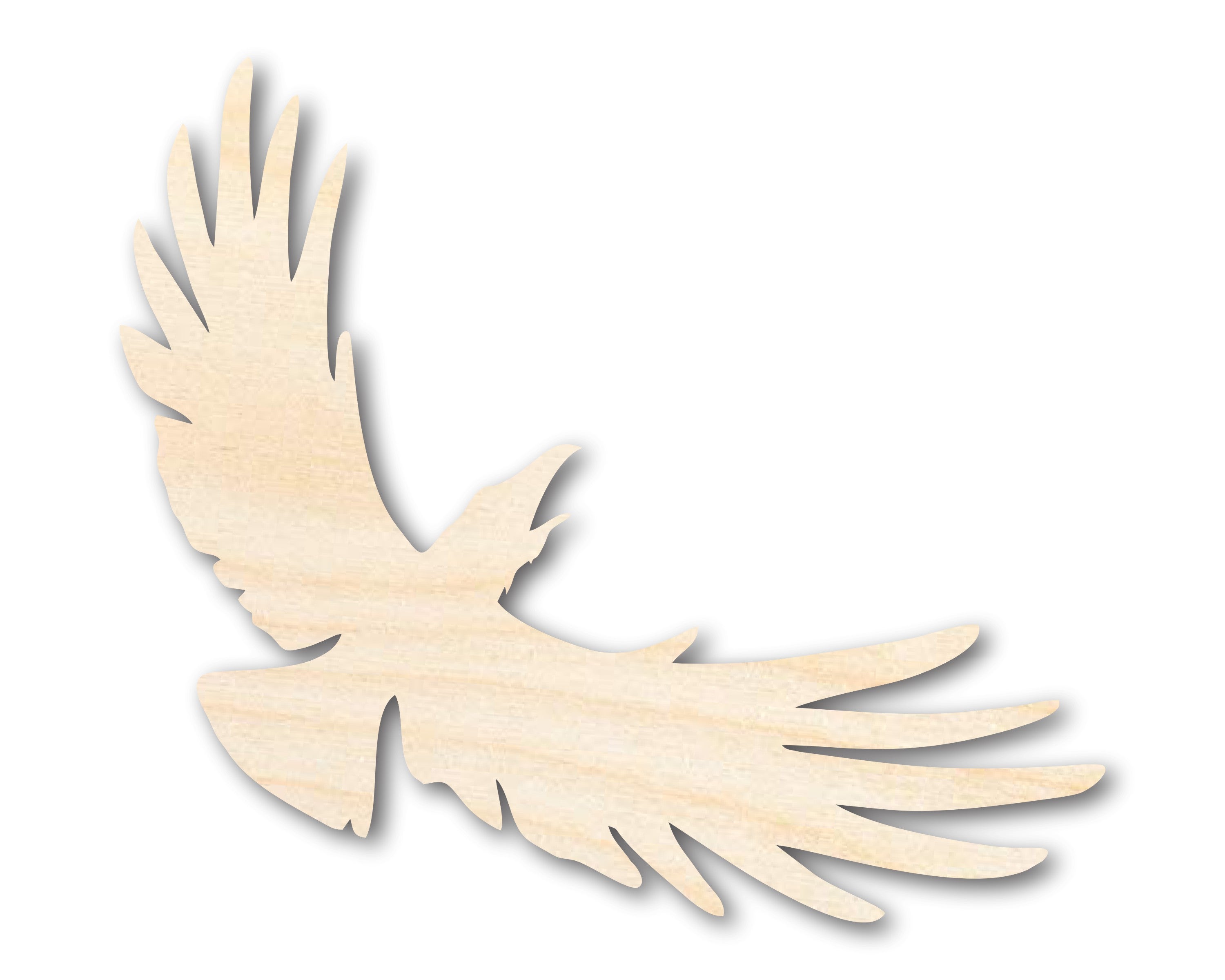 Unfinished Baltic Birch Plywood Flying Crow Shape Craft Item - Sizes up to 46 Inches