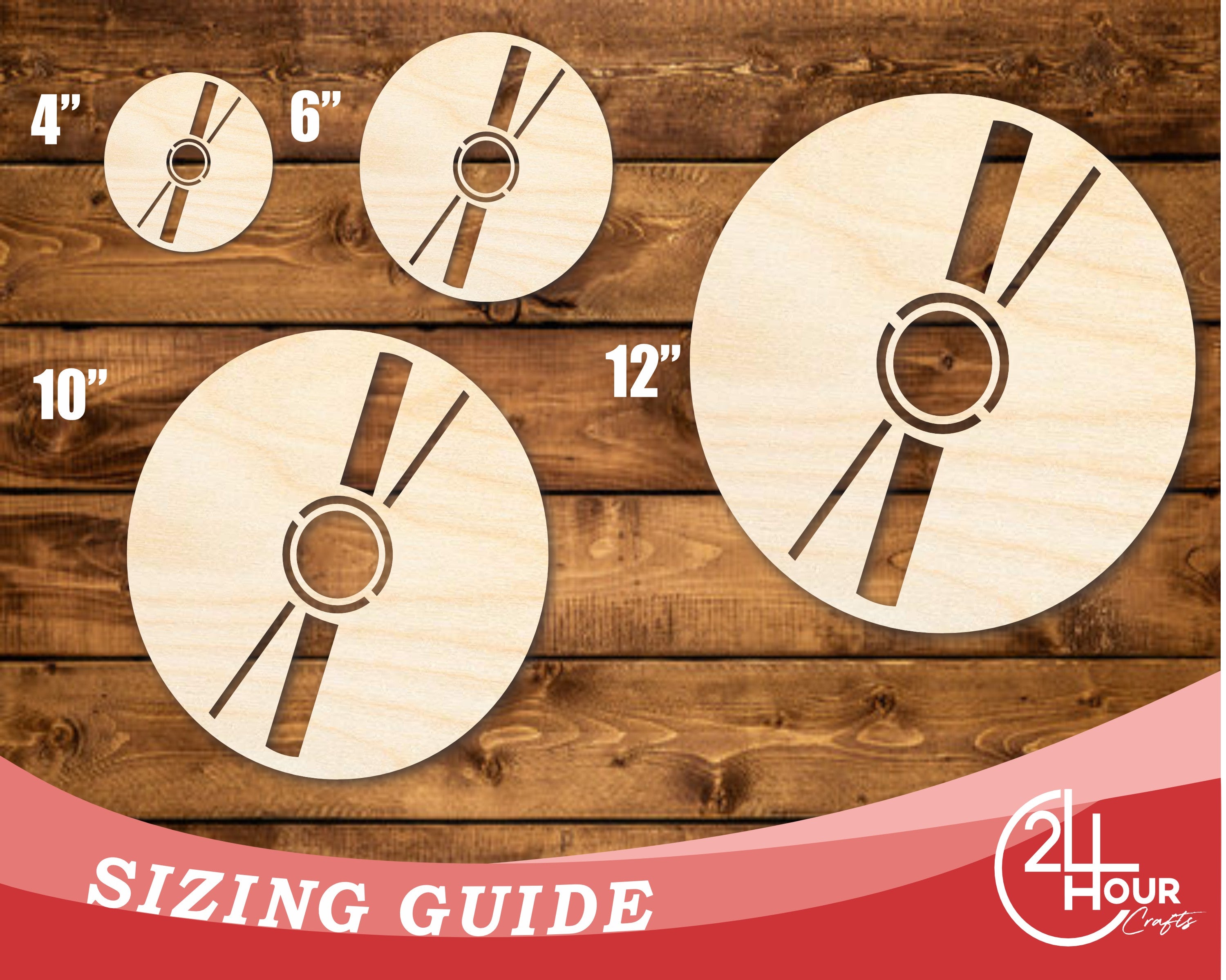 Unfinished Baltic Birch Wood CD - Shaped DIY Craft Cutouts for Up to 46 Do - It - Yourself Projects