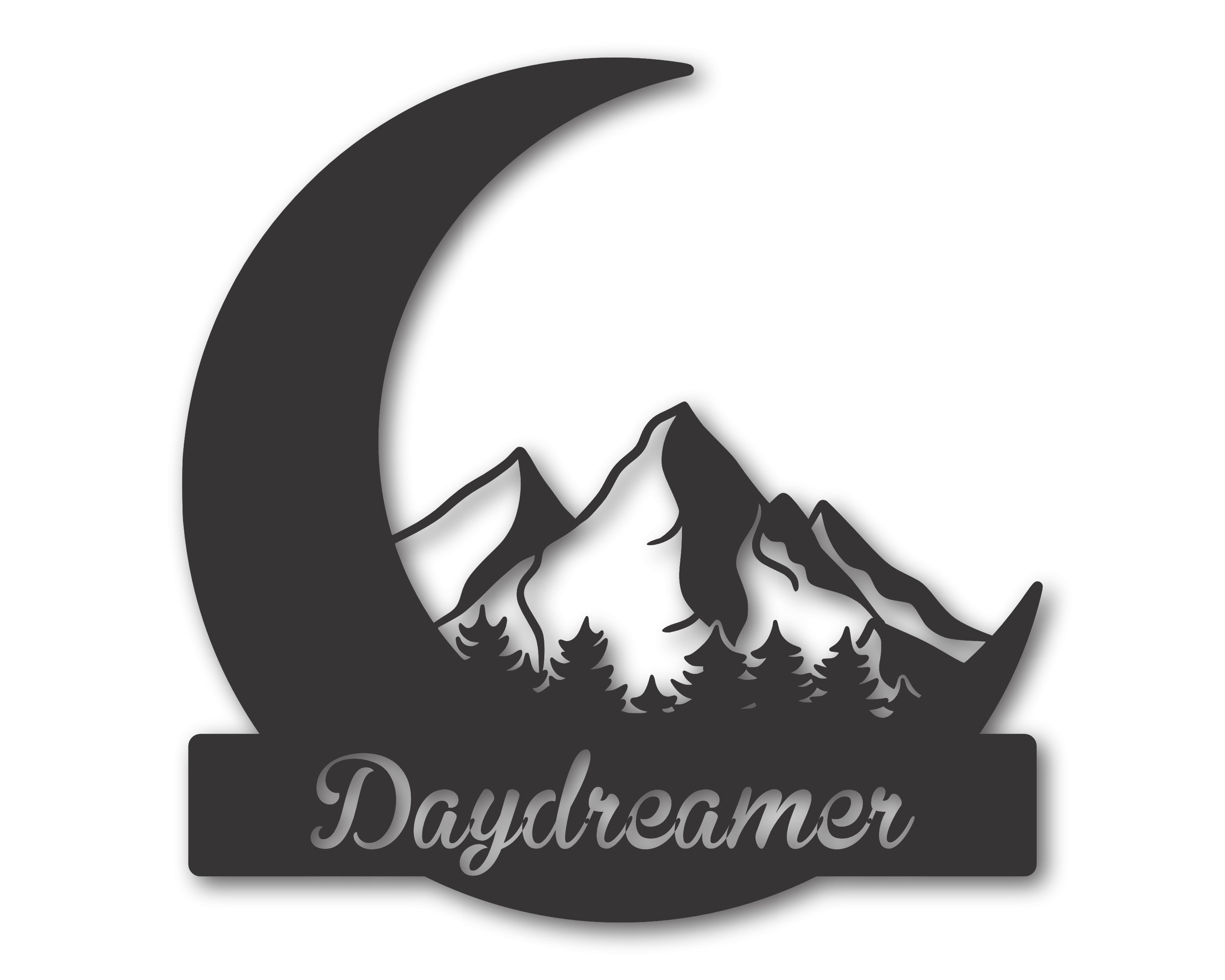15 - Color Metal Wall Art: Crescent Moon and Mountain Landscape Decor