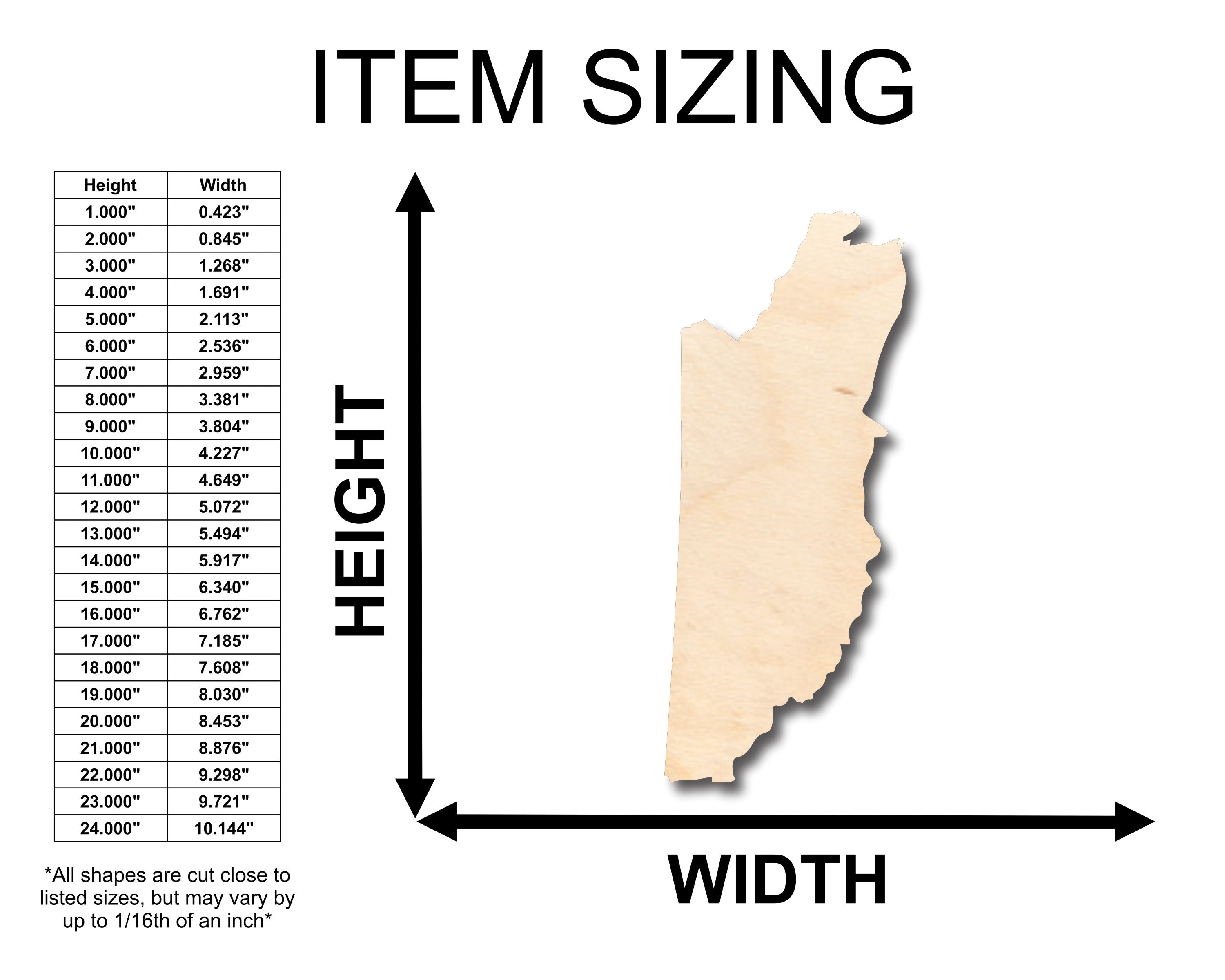 Unfinished Wood Craft in Belize Shape for DIY Projects - Up to 46 Inches, Ideal for Country - Style Crafts