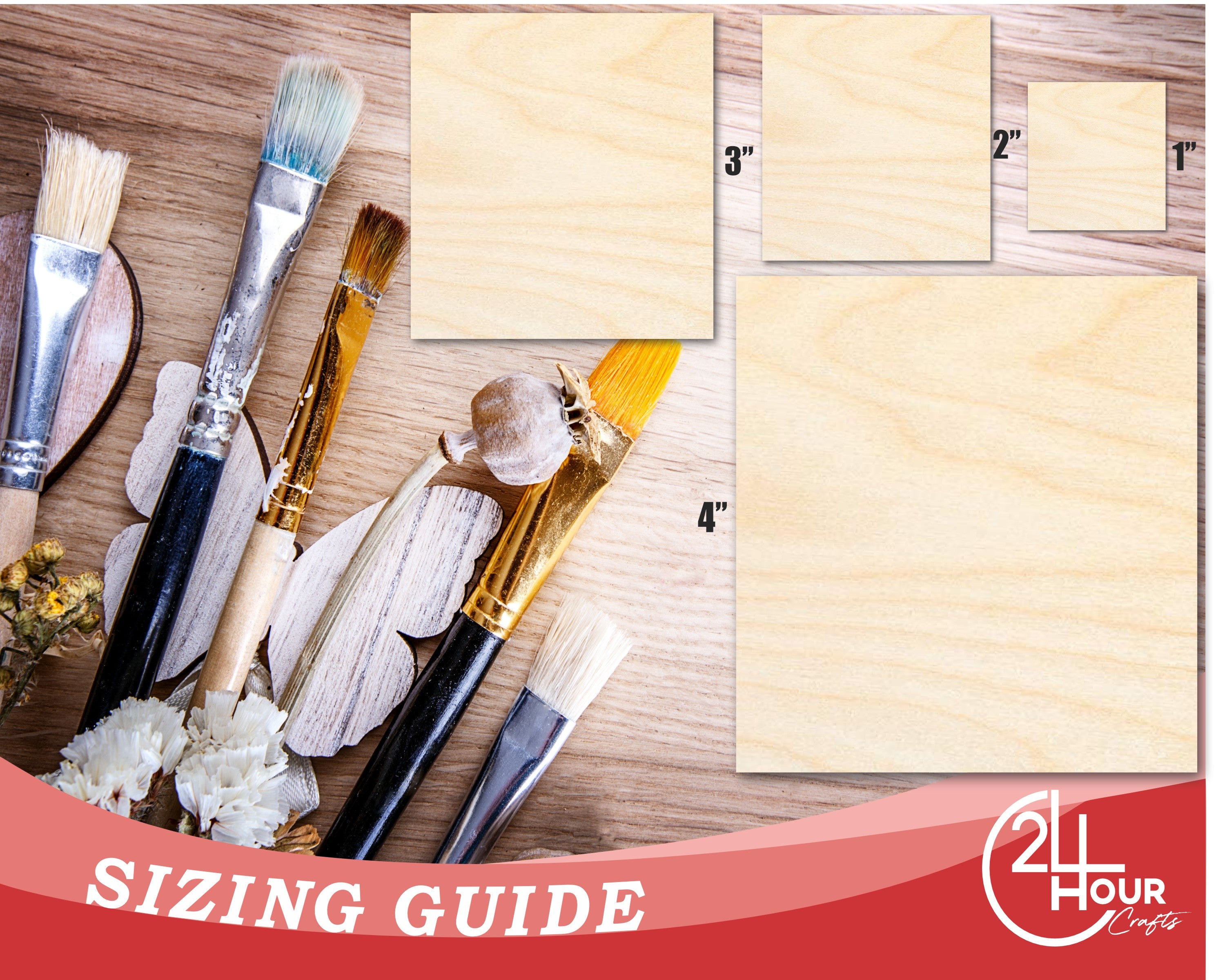 Unfinished Square - Shaped Wood Canvas: Ideal Craft Base for DIY Craft Cutouts, Available Up to 36 Inches