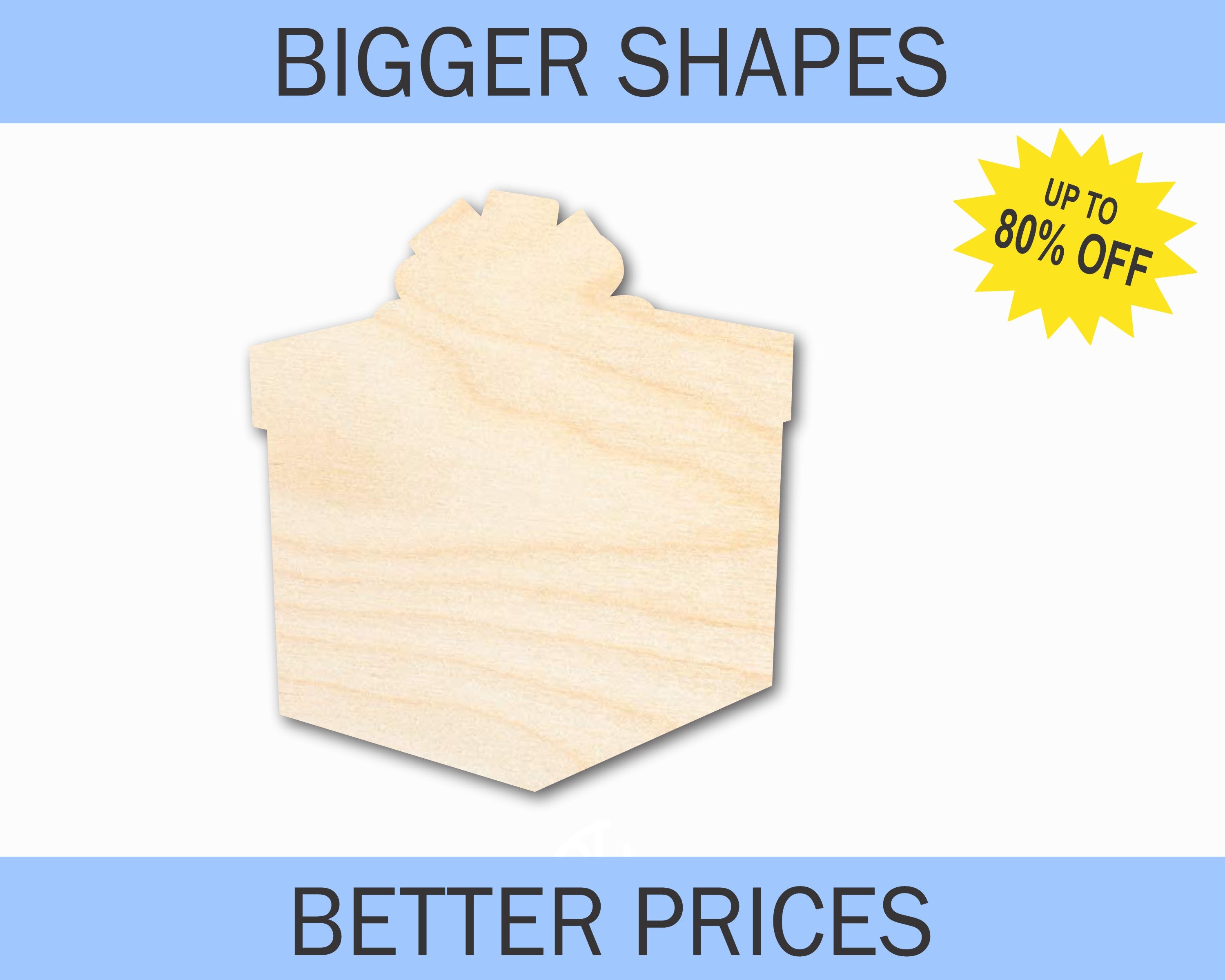 Bigger and Superior Unfinished Wood Gift Present - Shaped DIY Craft Cutouts for Creative Projects