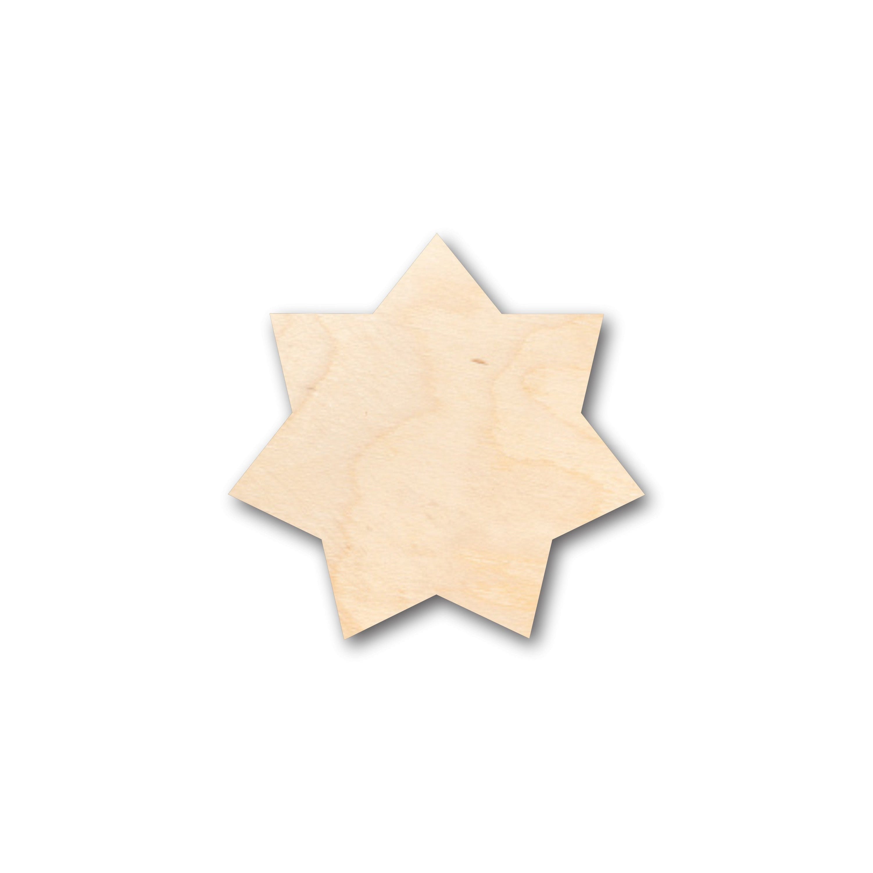 DIY 7-Point Unfinished Wood Star Flower Shape, Up to 46 Sizes