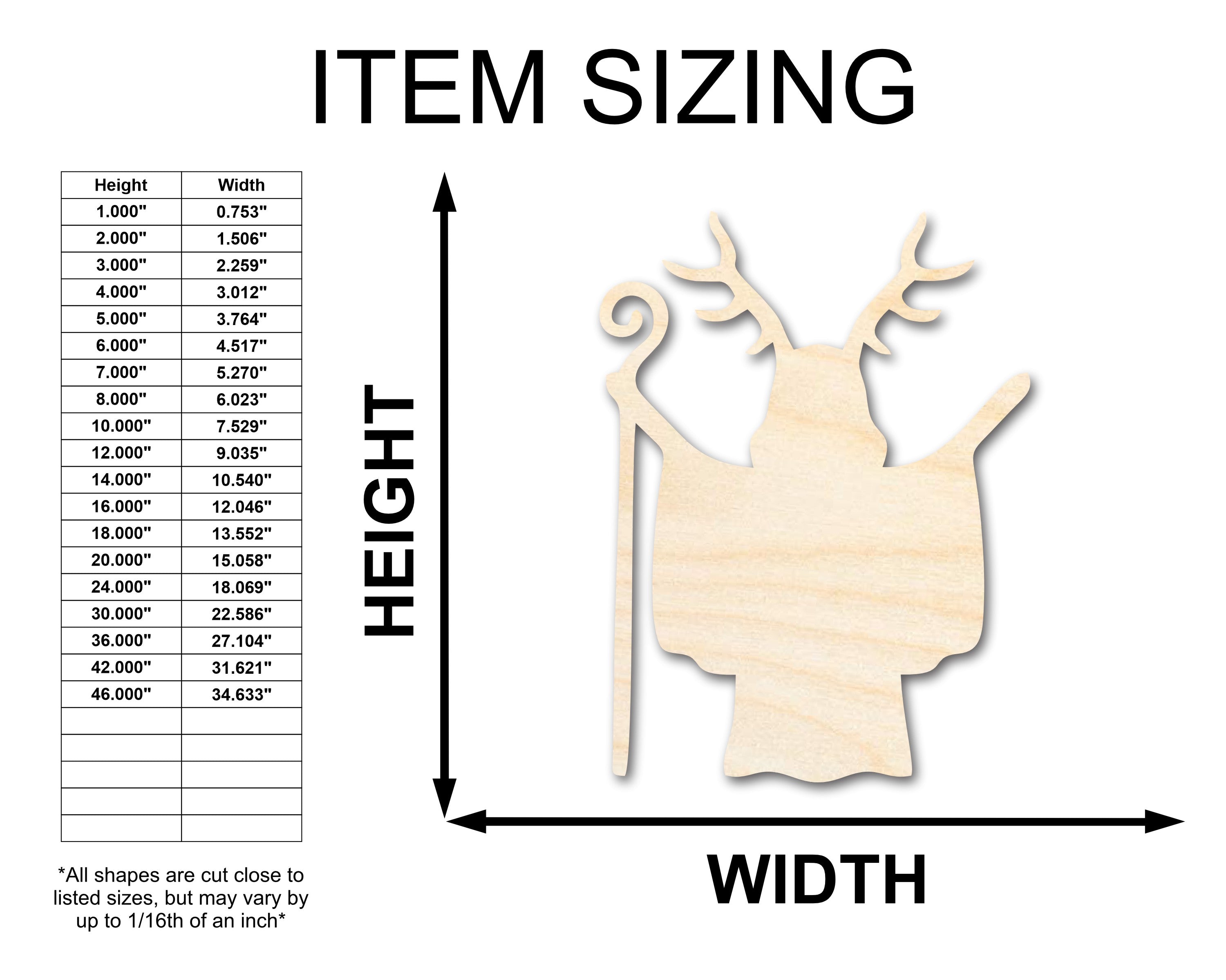 Unfinished Wood Shaman - Shaped Craft Items, Sizes Up to 46 Inches