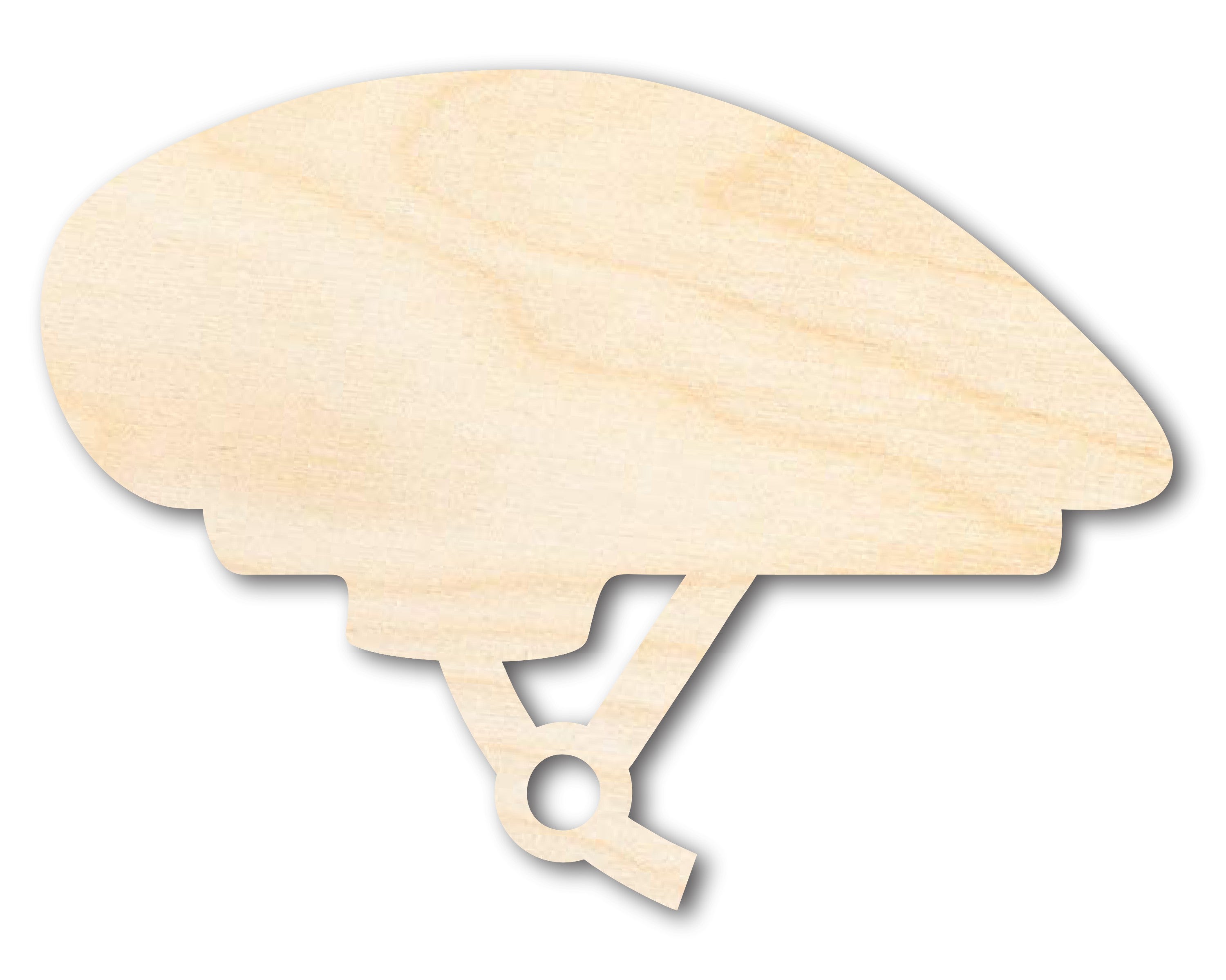 Unfinished DIY Craft Cutout in the Shape of a Wood Bike Helmet, Available for up to 46 DIY Projects