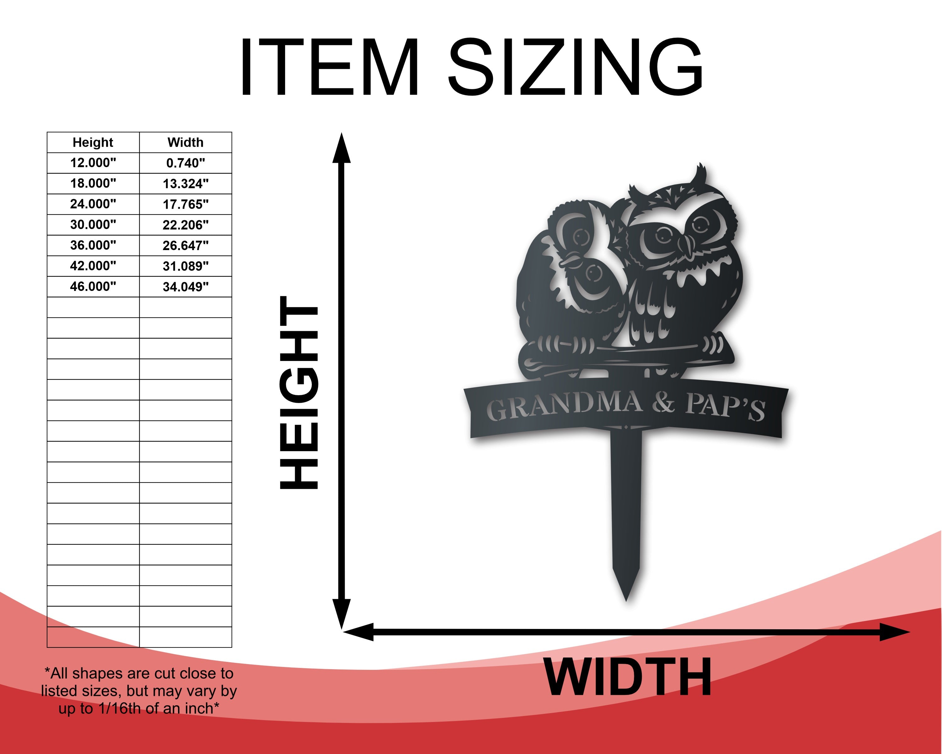 Customizable Metal Owl Couple Garden Stake Art with 14 Color Choices
