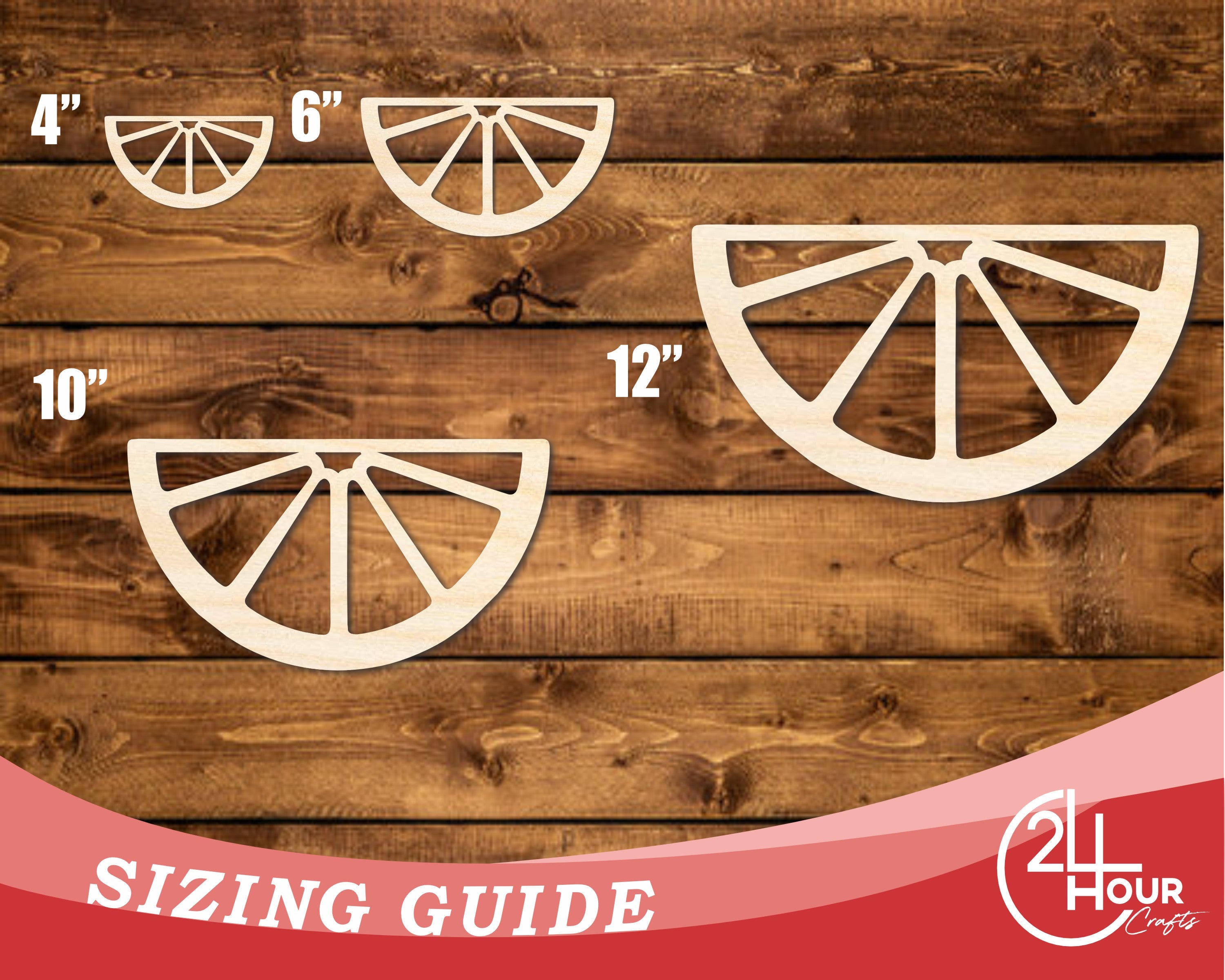 DIY Unfinished Baltic Birch Orange Slice Shape Cutouts up to 46 Inches