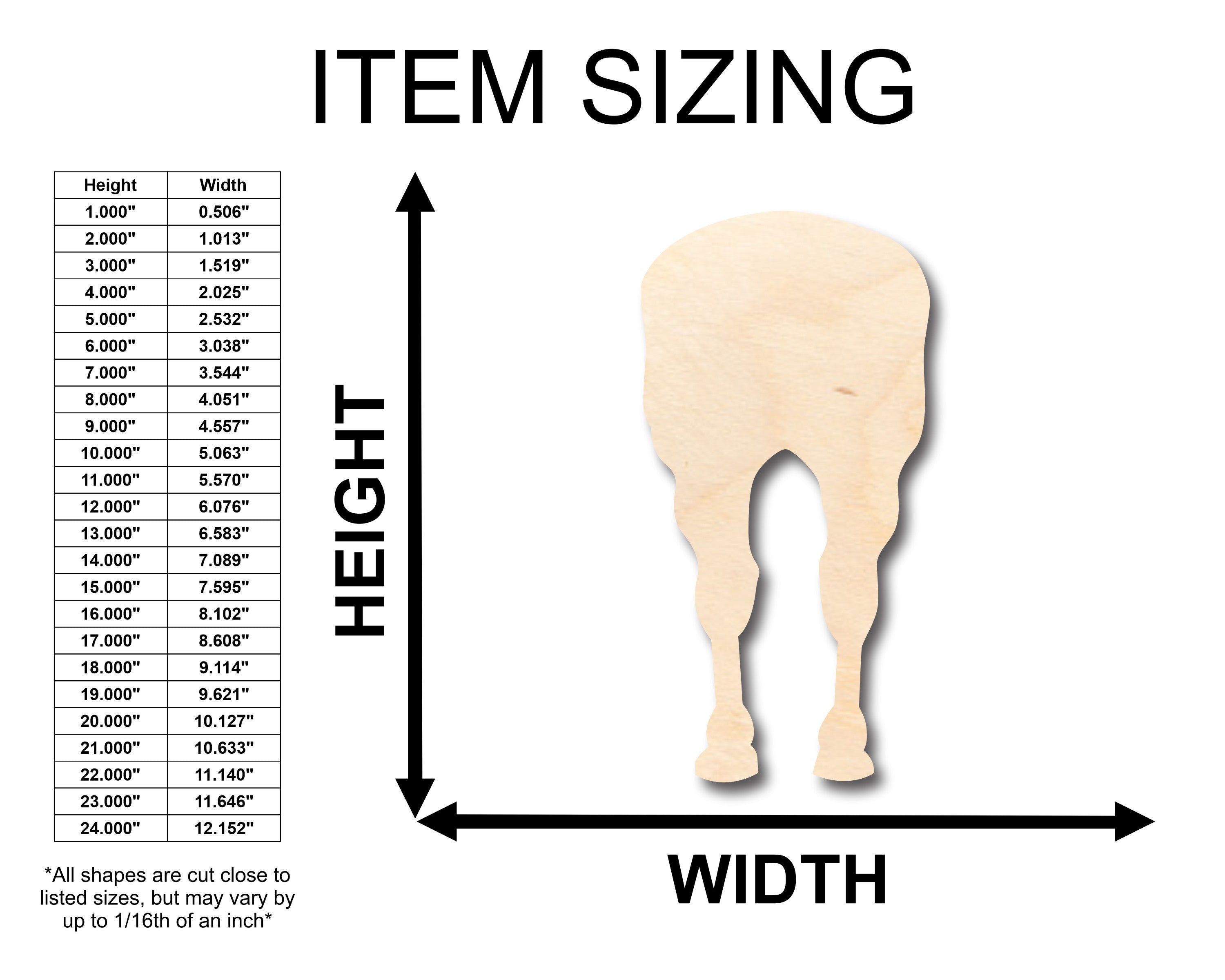 DIY Unfinished Wood Horse Backside Shape - Up to 46 for Crafting