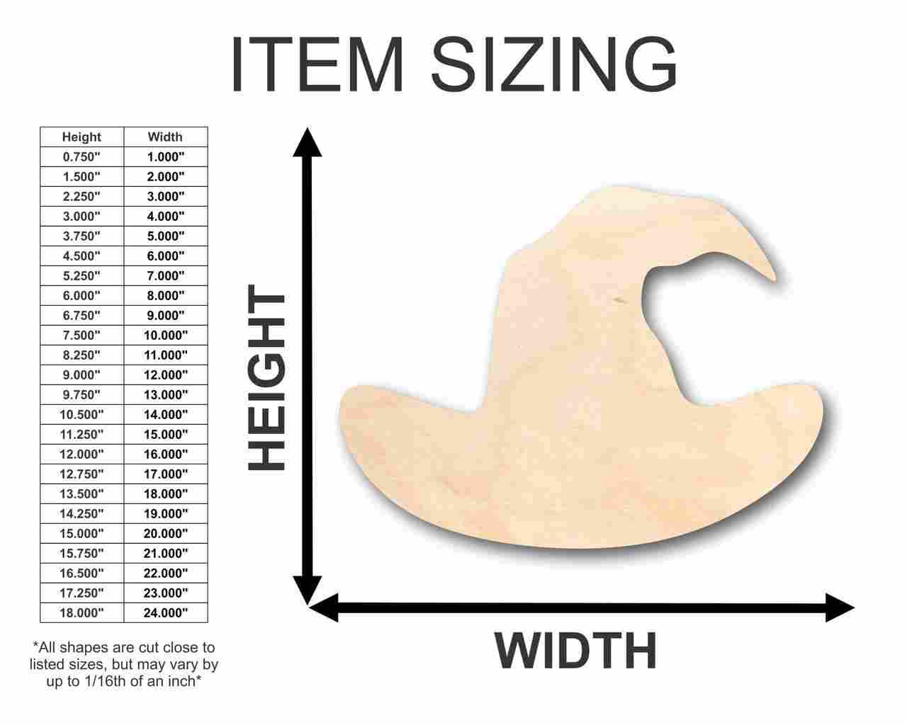 DIY Unfinished Wood Witch Hat Shape for Spooky Halloween Crafts (Up to 46)