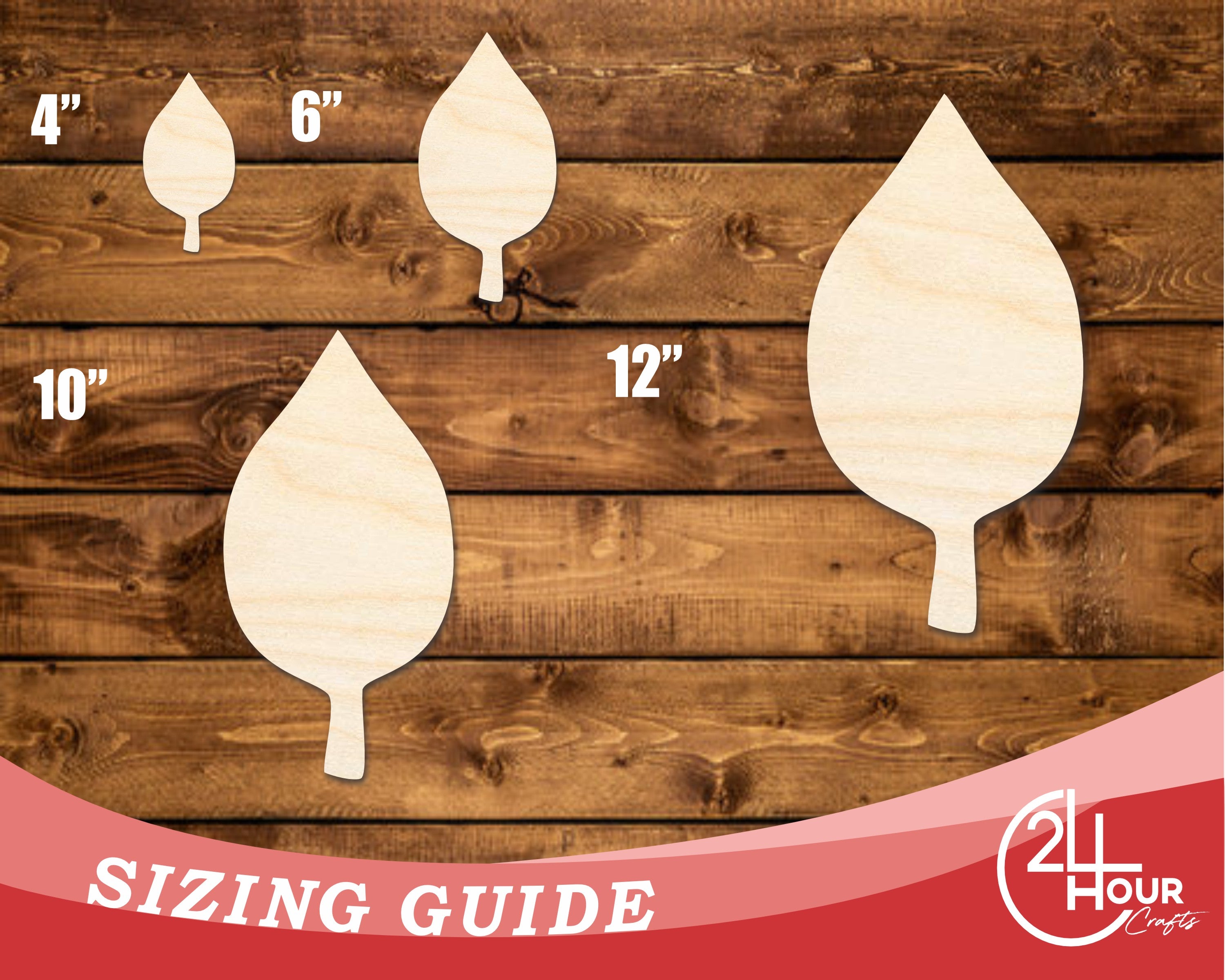 Unfinished DIY Craft Cutout in Simple Fall Leaf Shape, Up to 46 Inches for Multiple DIY Projects