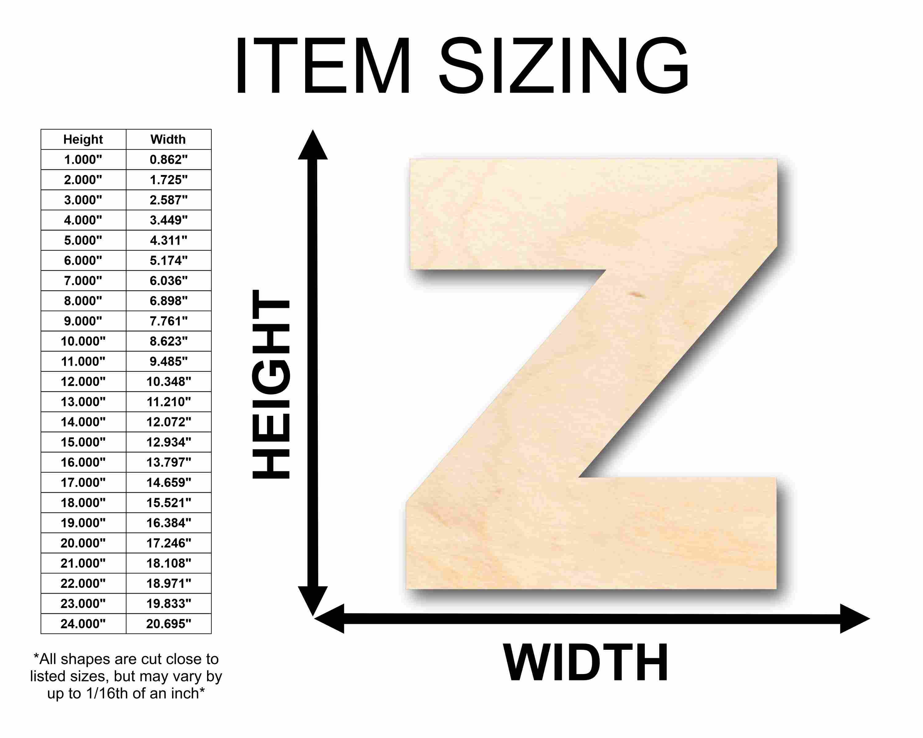 DIY - Up to 46 Unfinished Wood Block Letter Z for Crafts