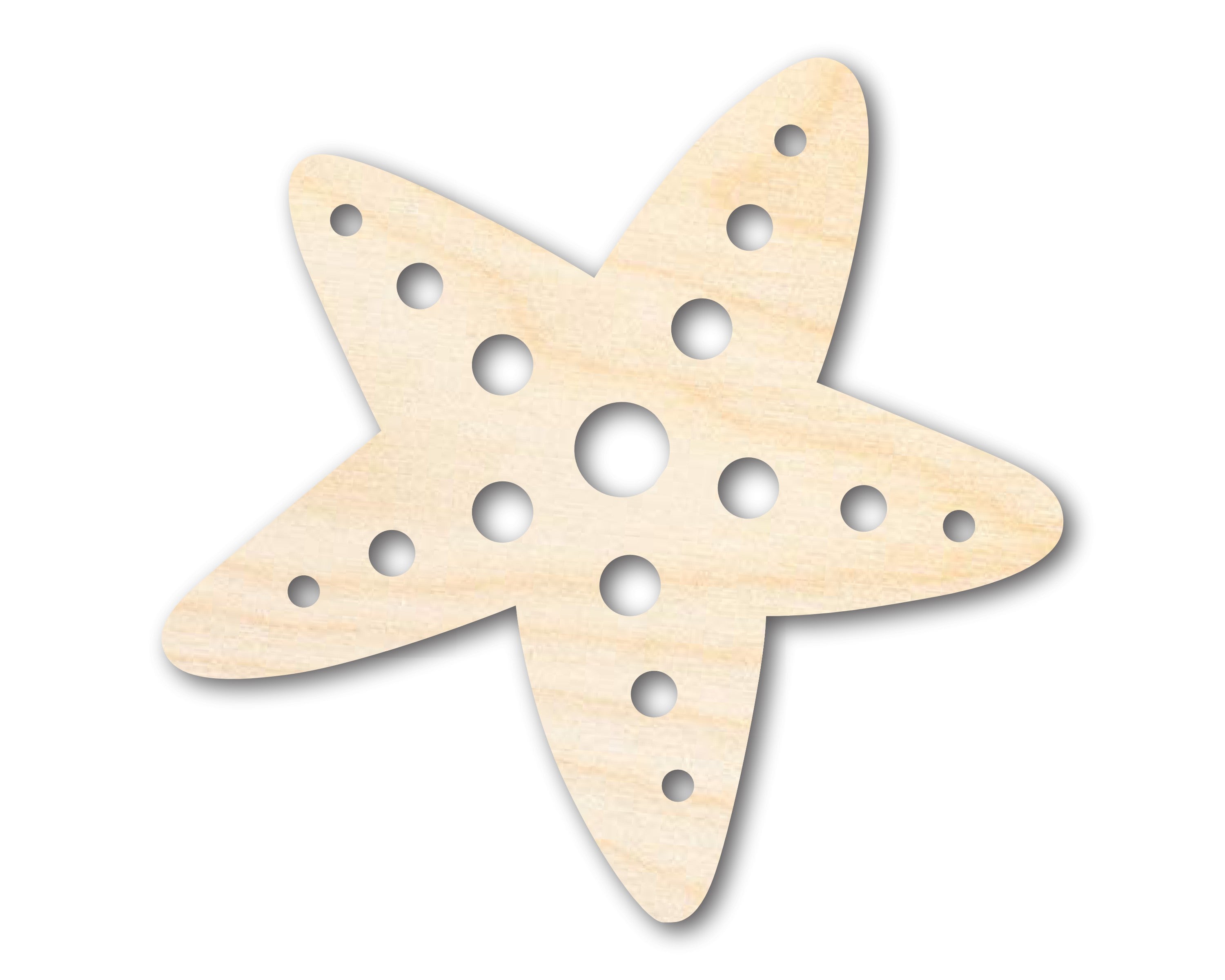 Unfinished Wood Beach Craft Cutout in Starfish Shape | Up to 46 Inches for 24 DIY Projects