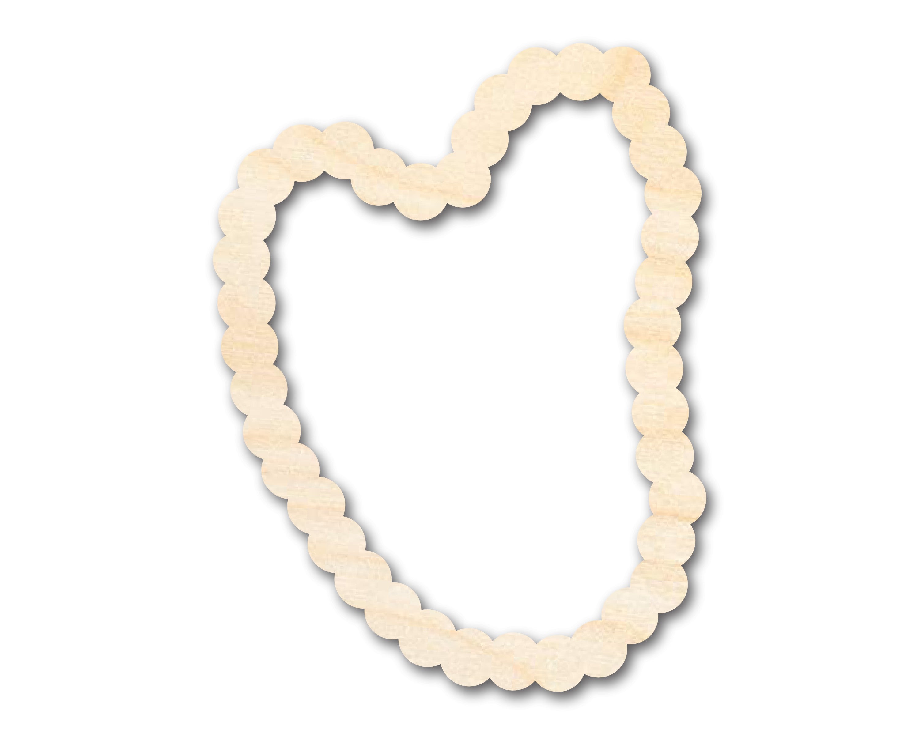 Unfinished DIY Craft Cutout in Wood Beaded Necklace Shape | Up to 46 Pieces for Do - It - Yourself Projects