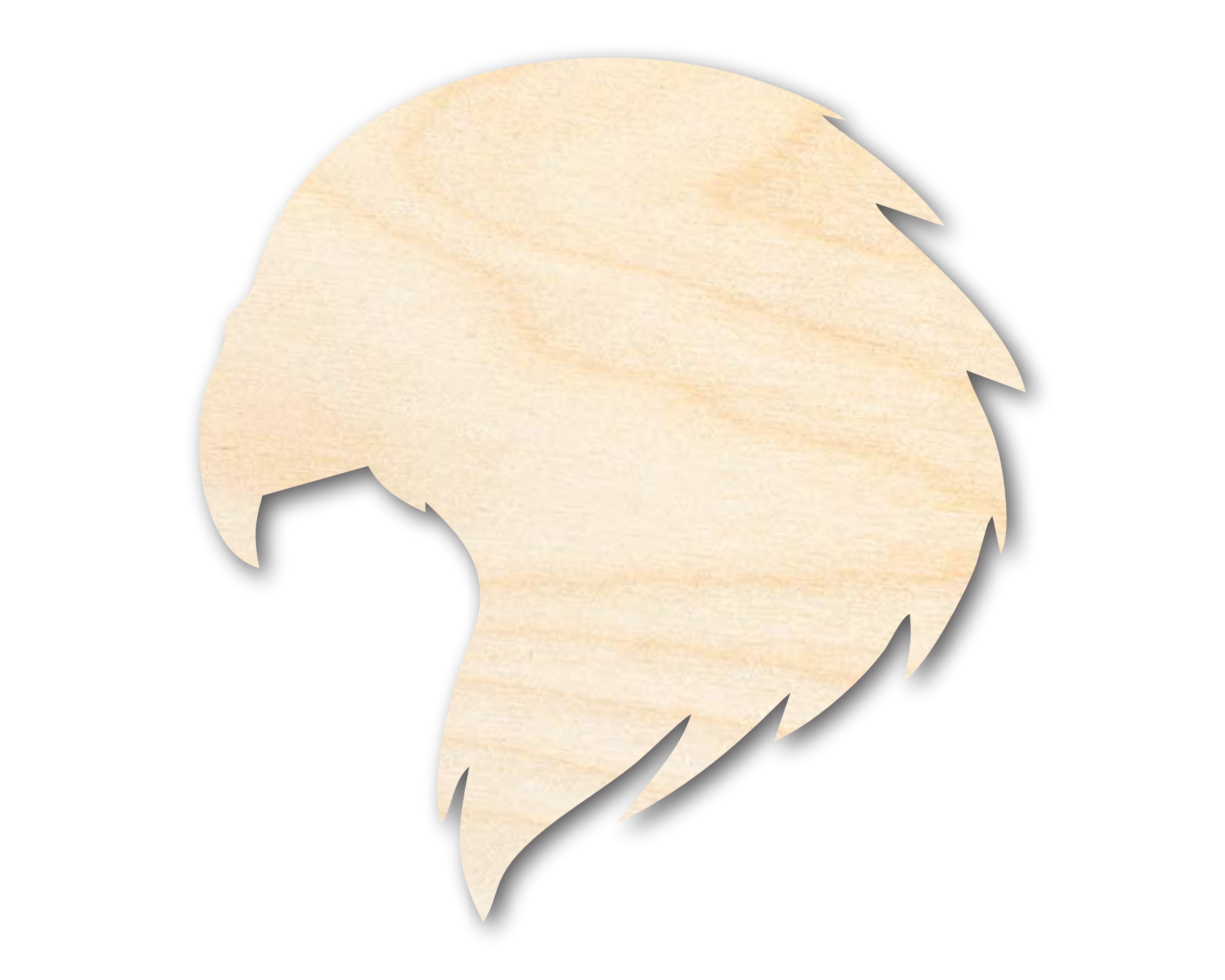 Unfinished DIY Craft Cutout of Wood Hawk Mascot Shape, Up to 46 Inches for Multiple DIY Projects