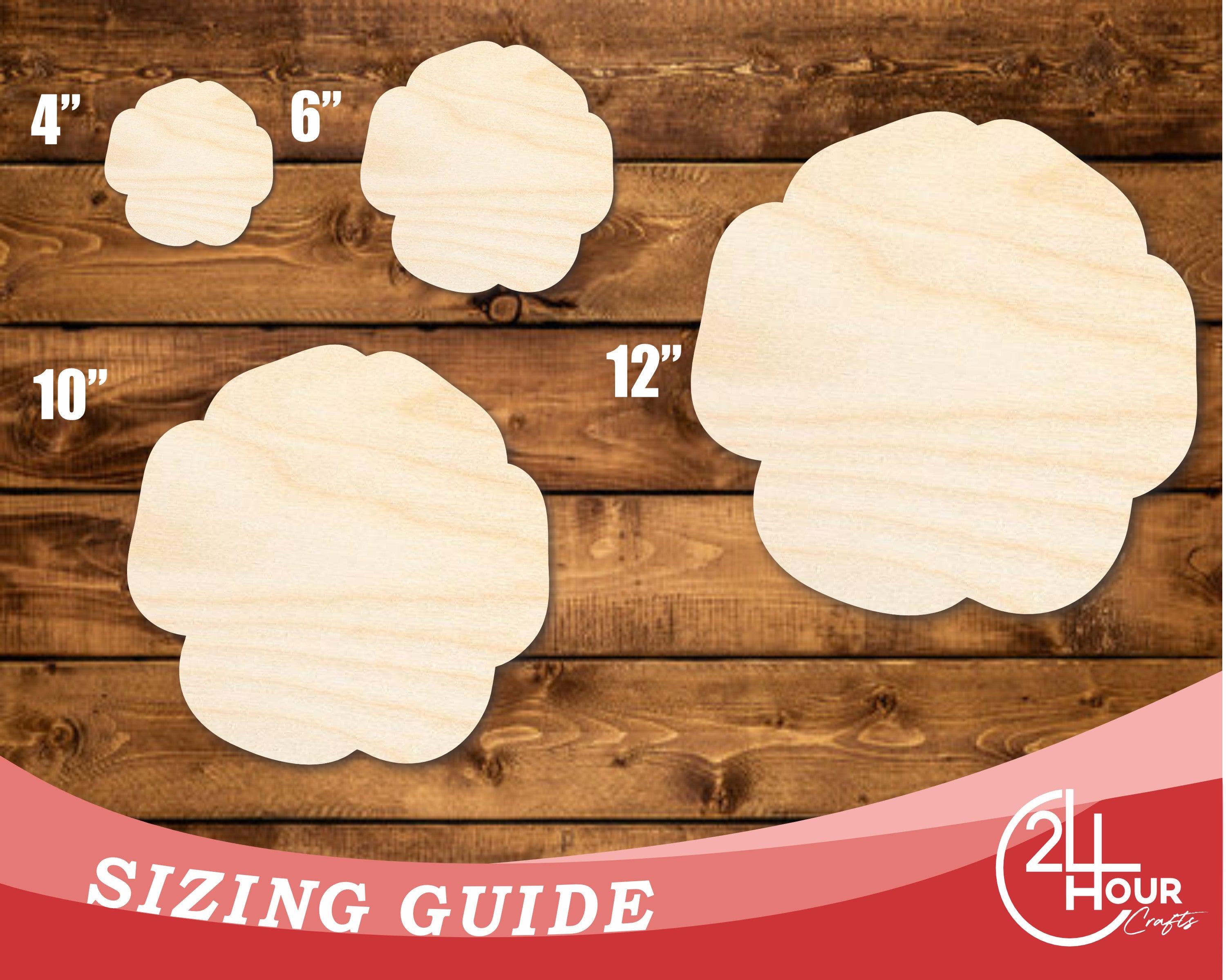 Unfinished DIY Craft Cutout in the Shape of a Poppy Flower | Up to 46 Different DIY Options