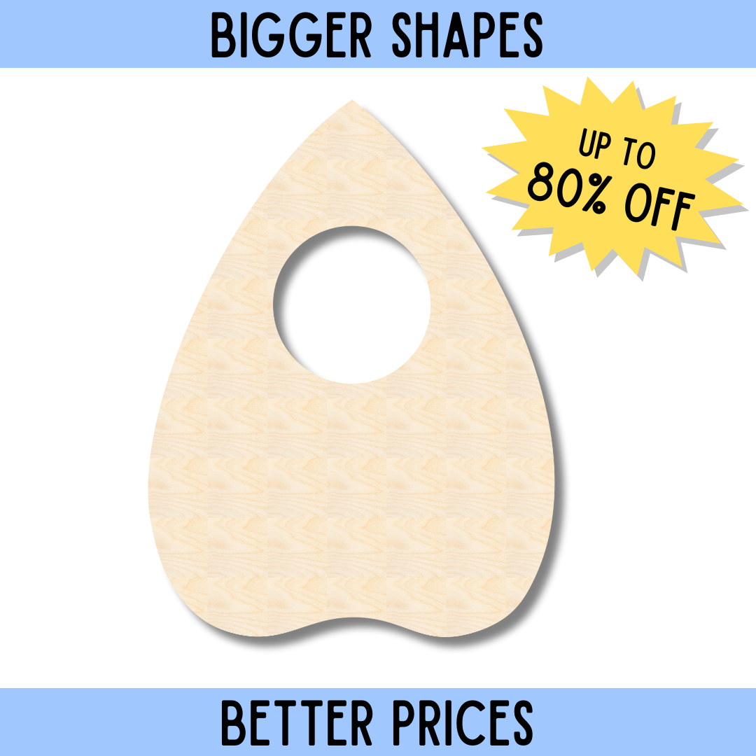 High - Quality Unfinished Wood Planchette - Shaped DIY Craft Cutout from the Bigger and Superior Collection