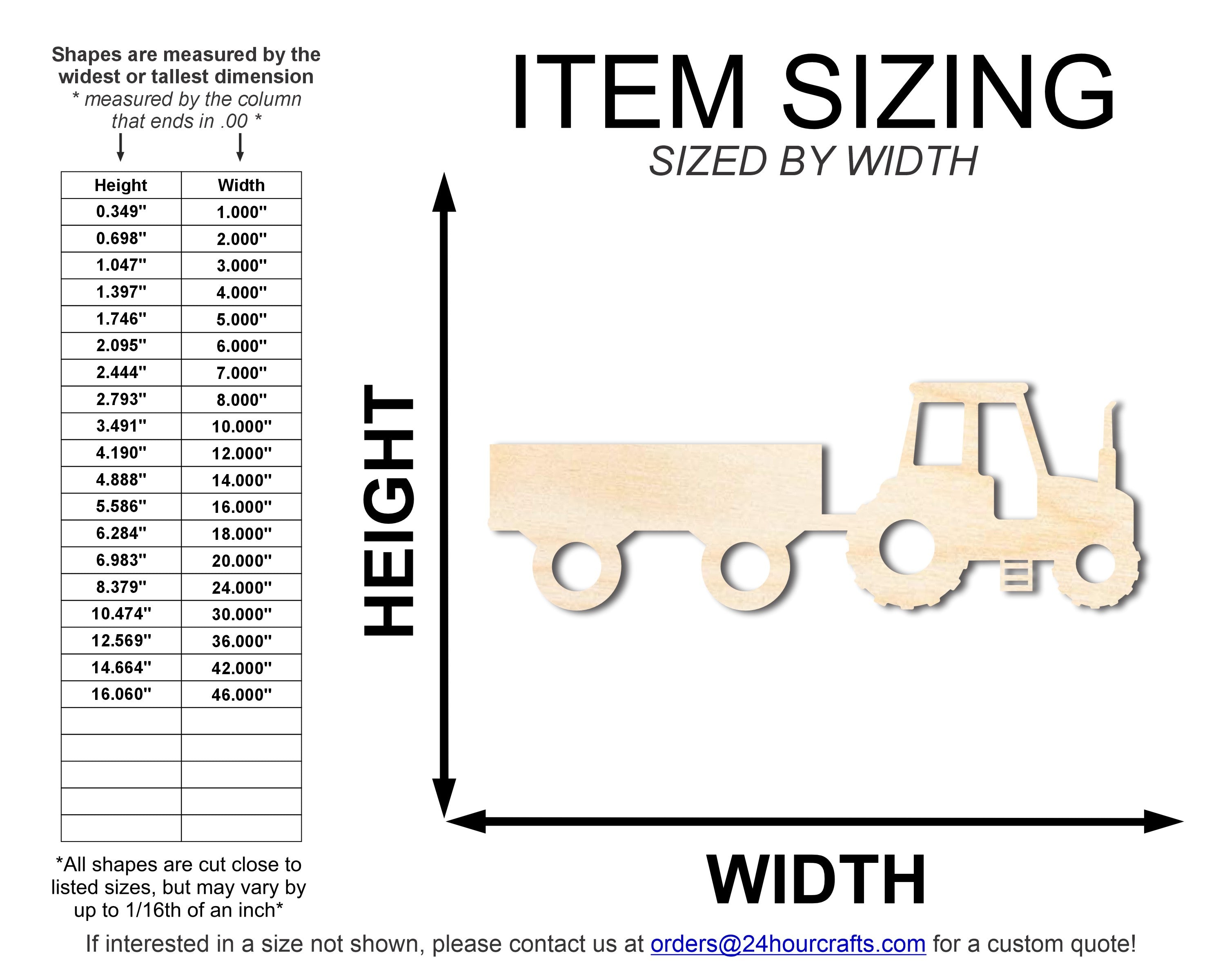 DIY Unfinished Baltic Birch Wood Hay Ride Shape Cutout up to 46 Inches