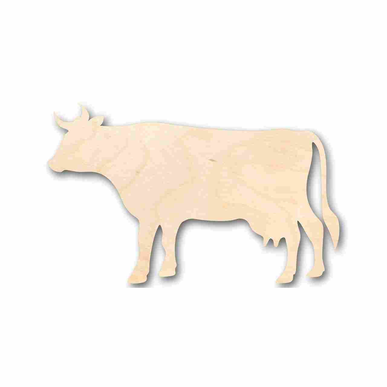 Unfinished Wood Craft Supplies - Cow Shape Farm Animal Design for up to 46 Do - It - Yourself Projects
