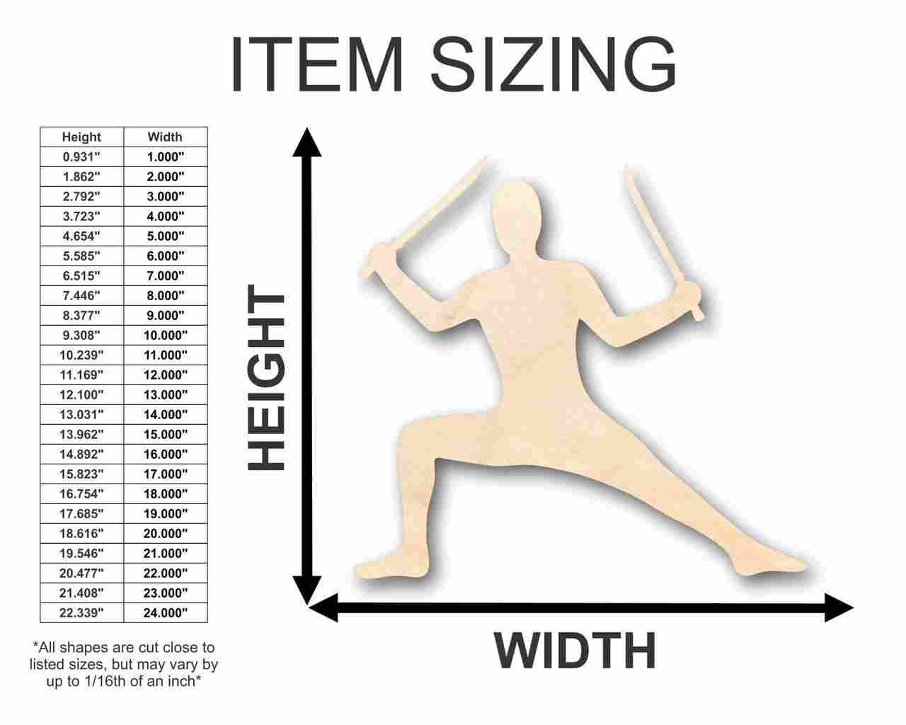 DIY Unfinished Wood Ninja Shapes - Up to 46 Pieces for Crafting