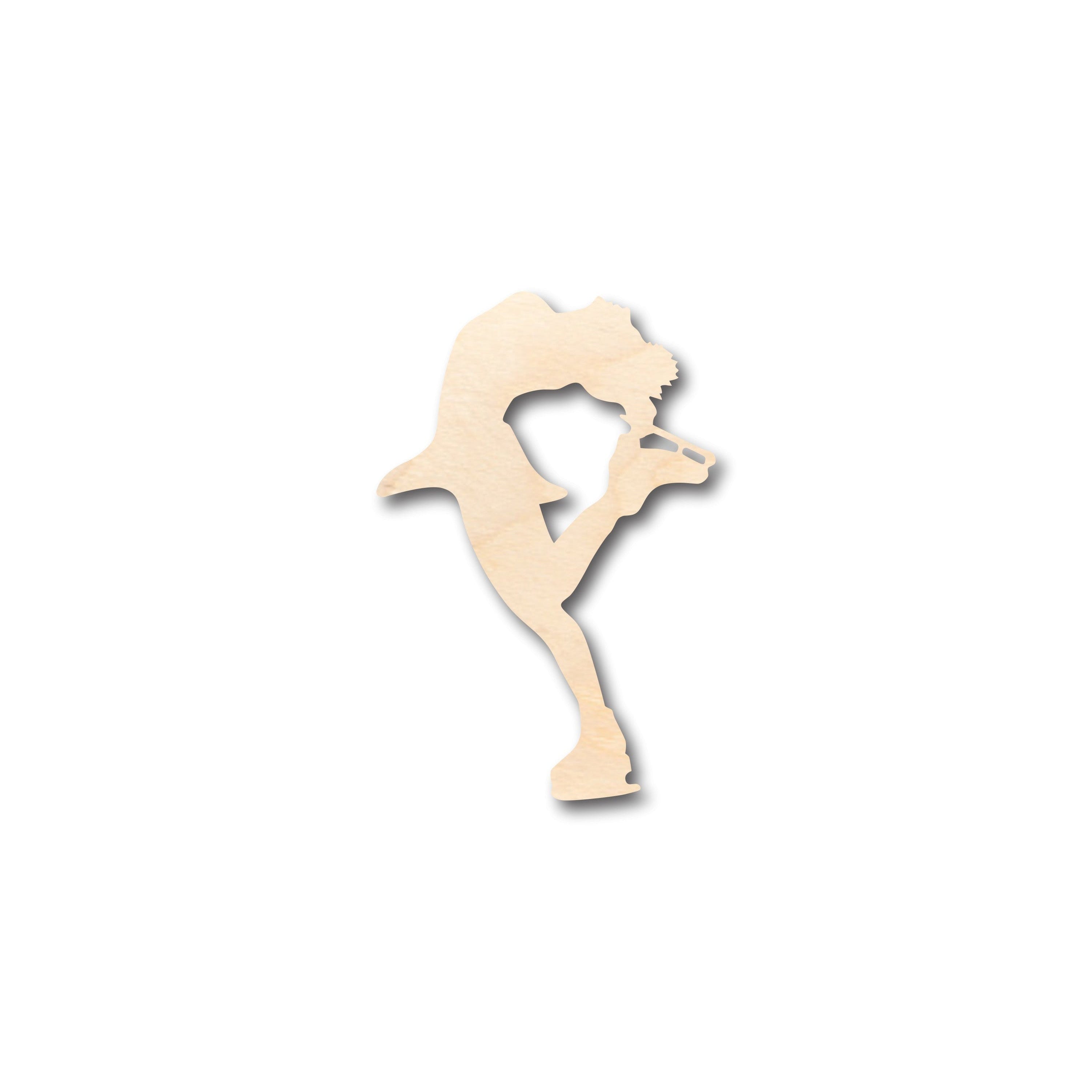 DIY Unfinished Wood Figure Skating Shape for Crafts up to 46