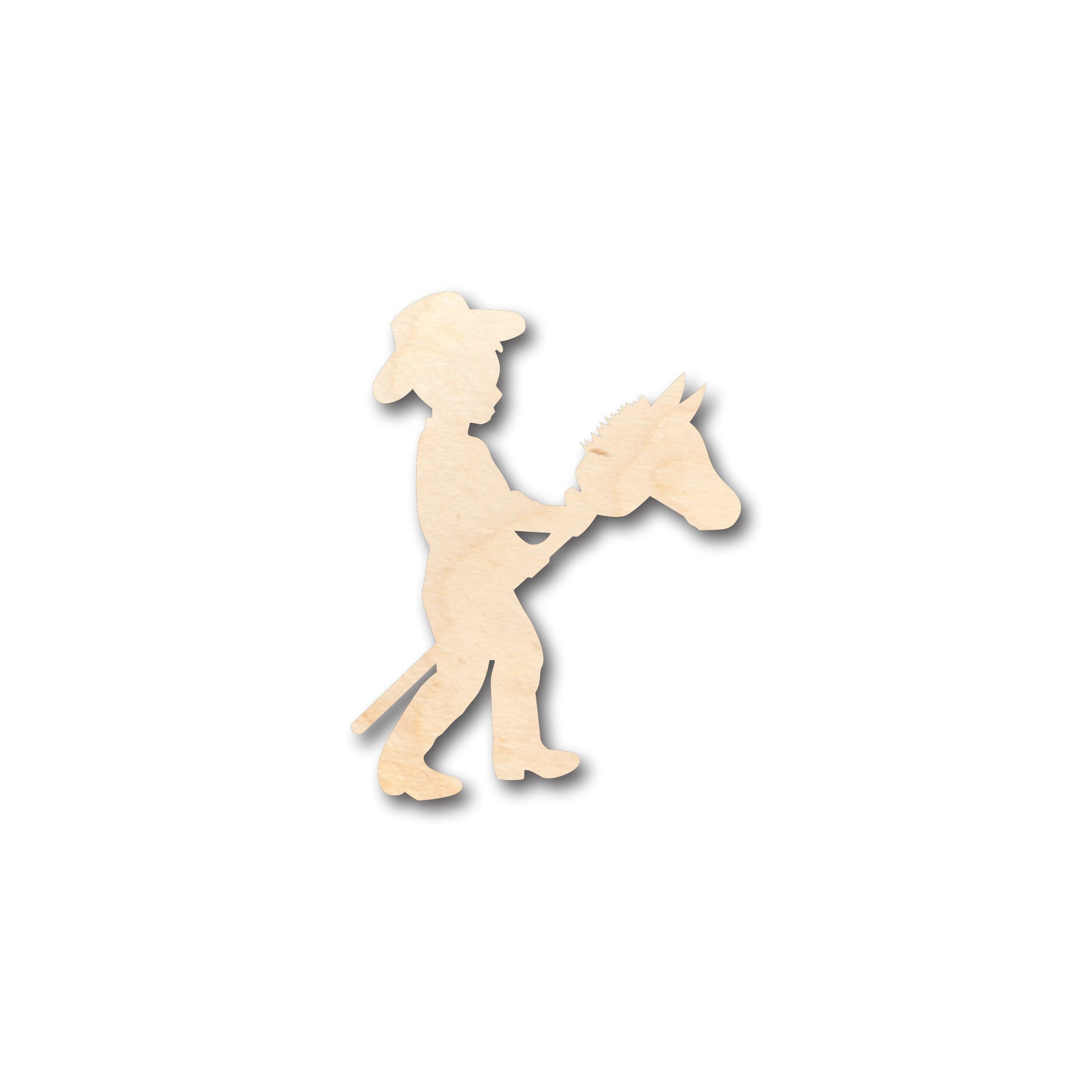 Unfinished Wood Craft for DIY - Cowboy Kid Shape, Available up to 46 Pieces for Do - It - Yourself Projects