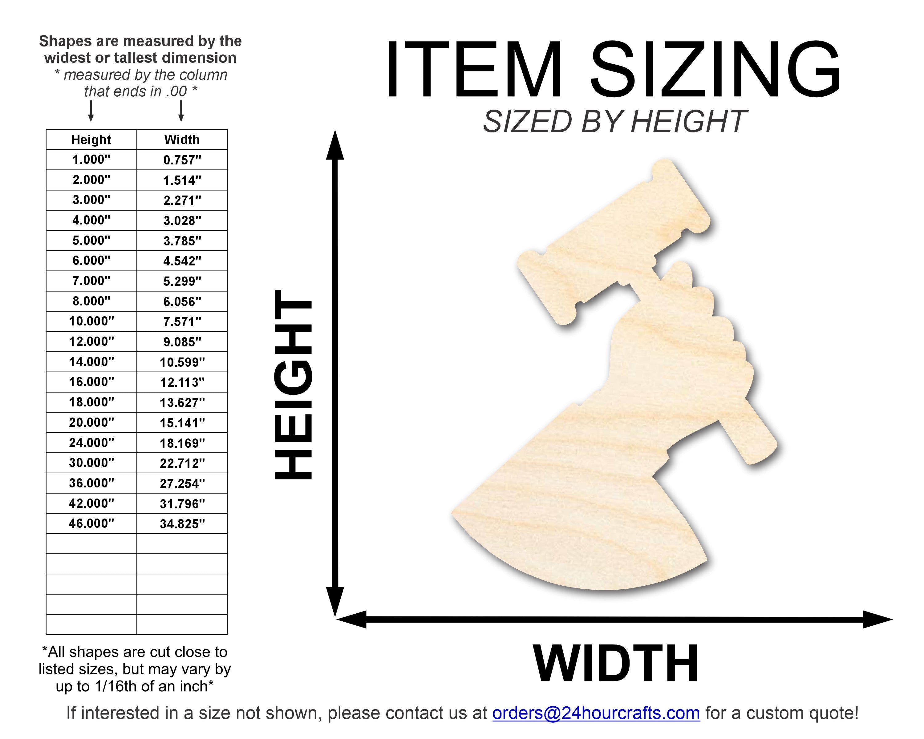 Unfinished DIY Craft Cutout in Judge Shape | Up to 46 Inches for Various DIY Projects