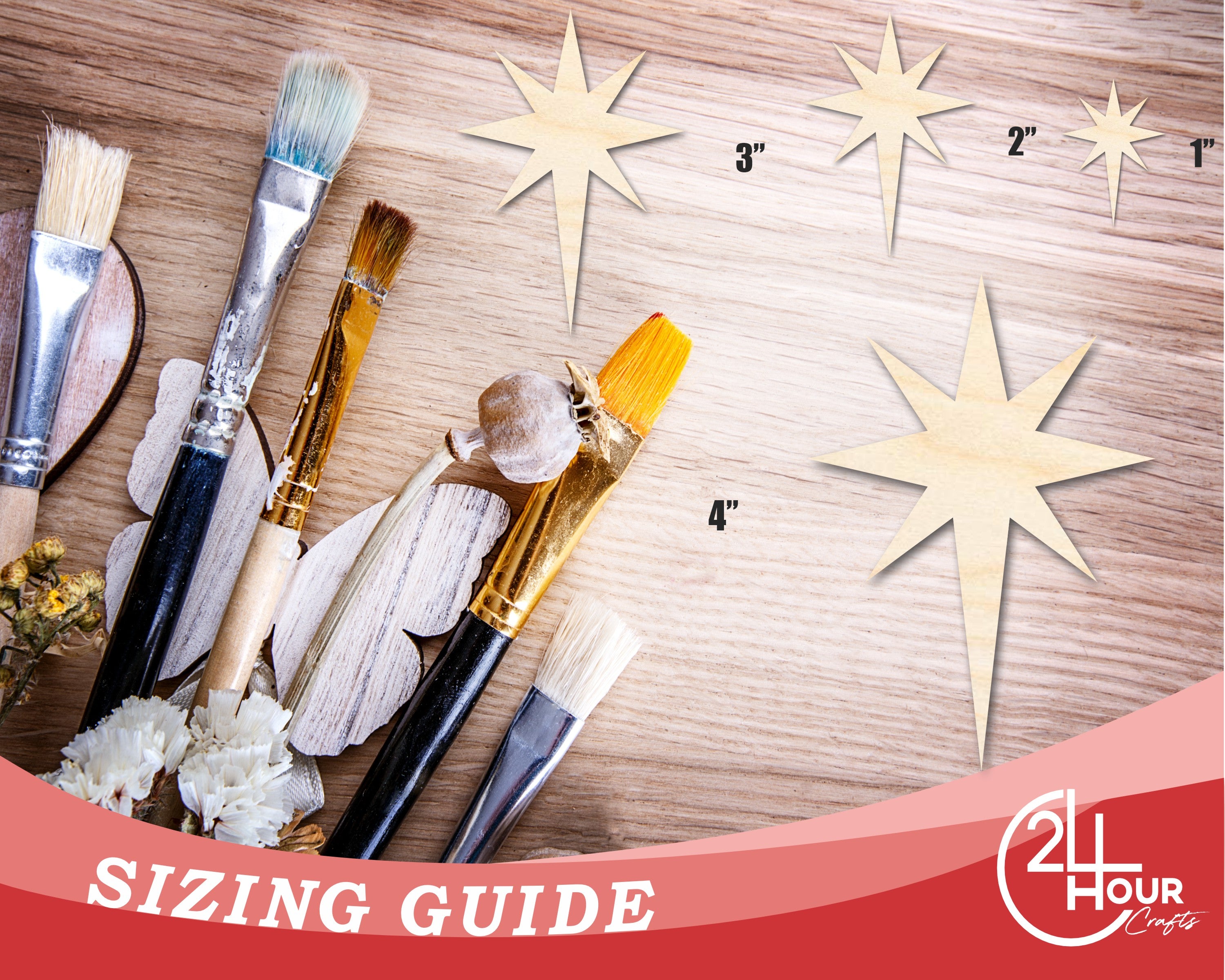 DIY Unfinished Premium Birch Wood Bethlehem Star Cutout up to 36 Inches