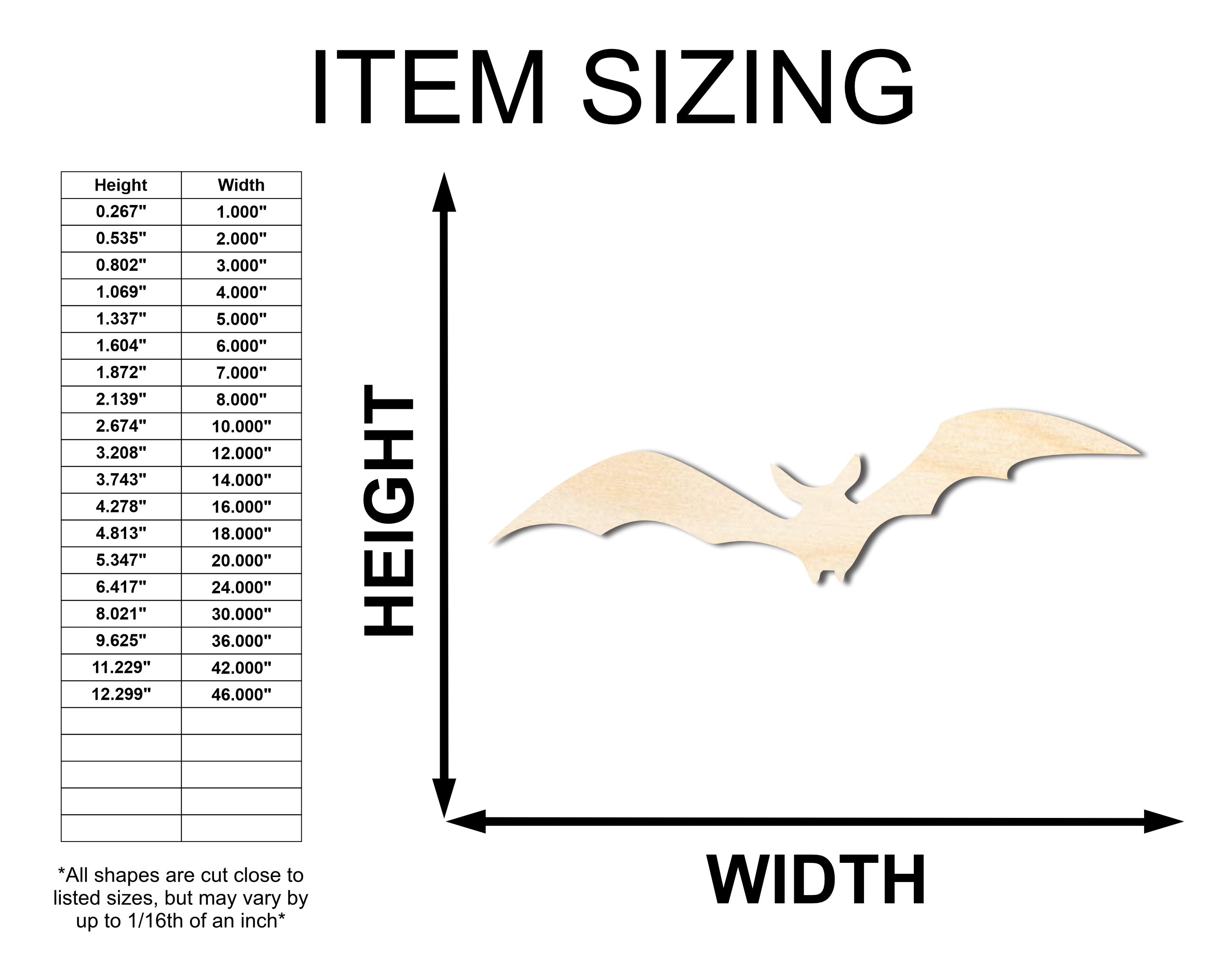 Unfinished Wood Halloween Bat - Shaped Craft Items, Sizes Up to 46 Inches