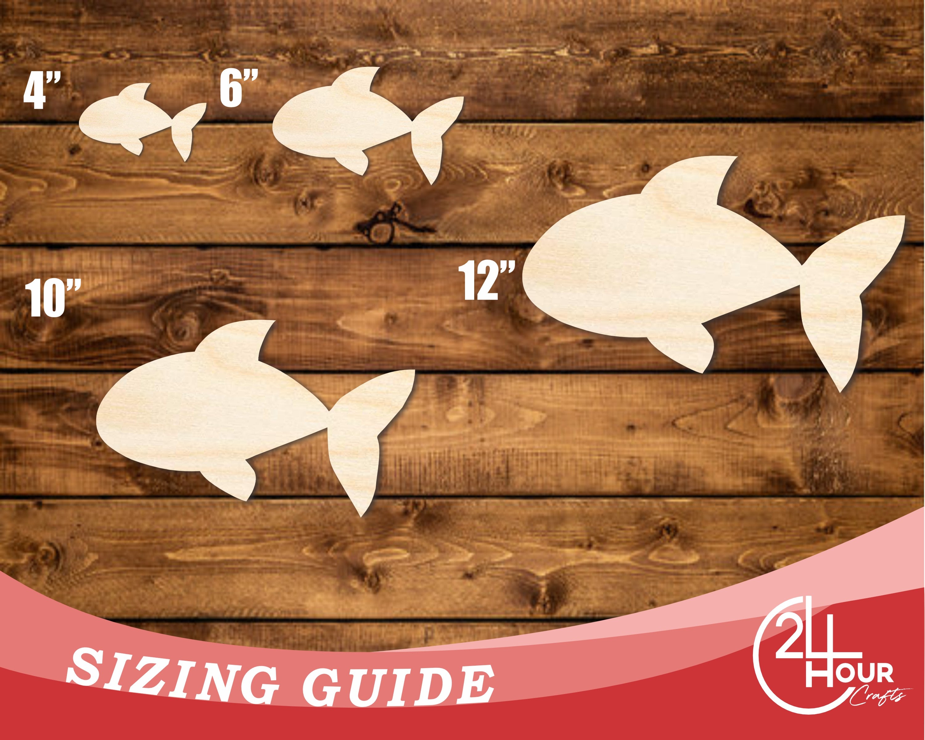 DIY Unfinished Baltic Birch Goldfish Shape Craft Cutout up to 46 Inches