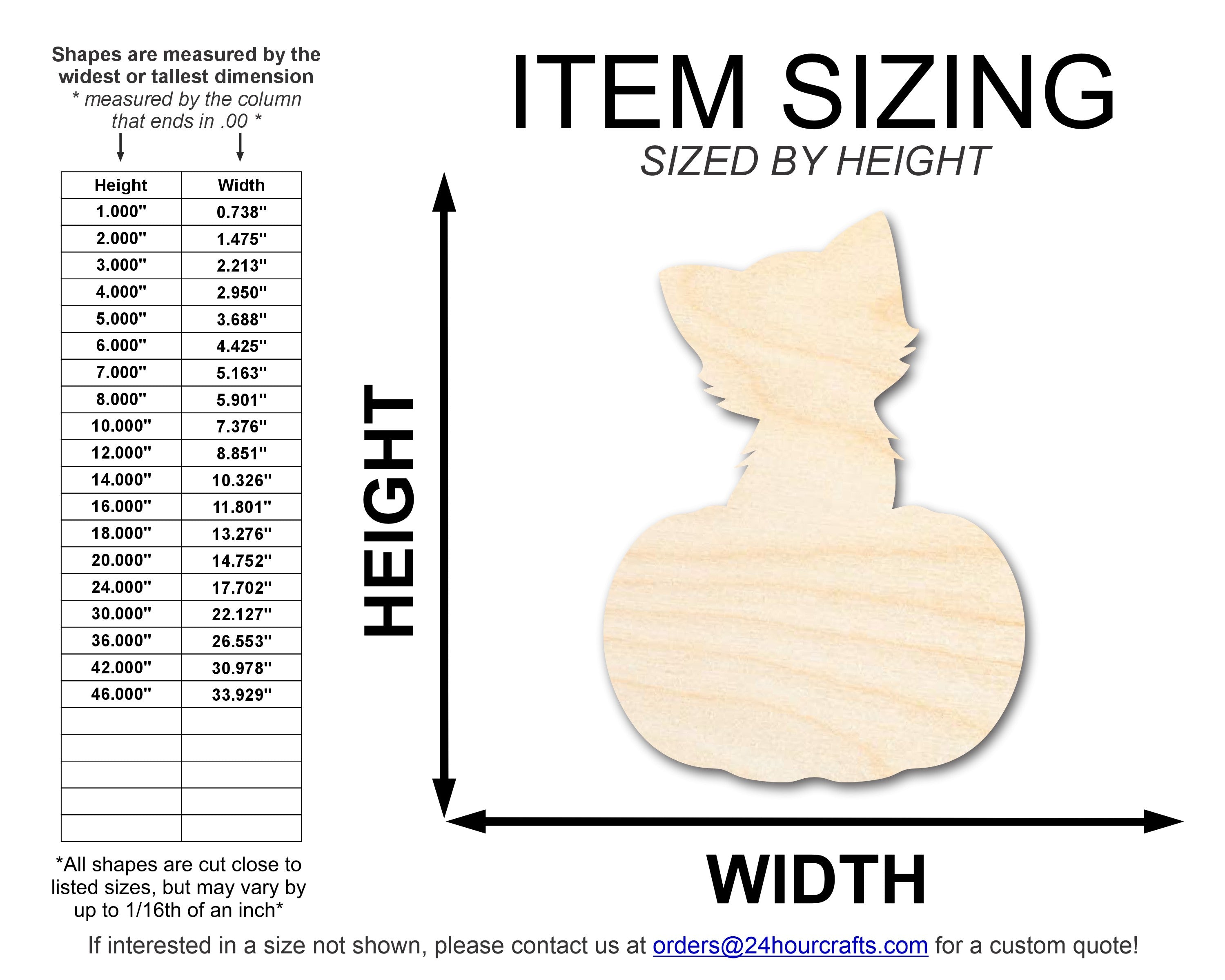 Unfinished Wood DIY Fall Cat Craft Cutout in Pumpkin Shape | Up to 46 Inches for Multiple DIY Projects