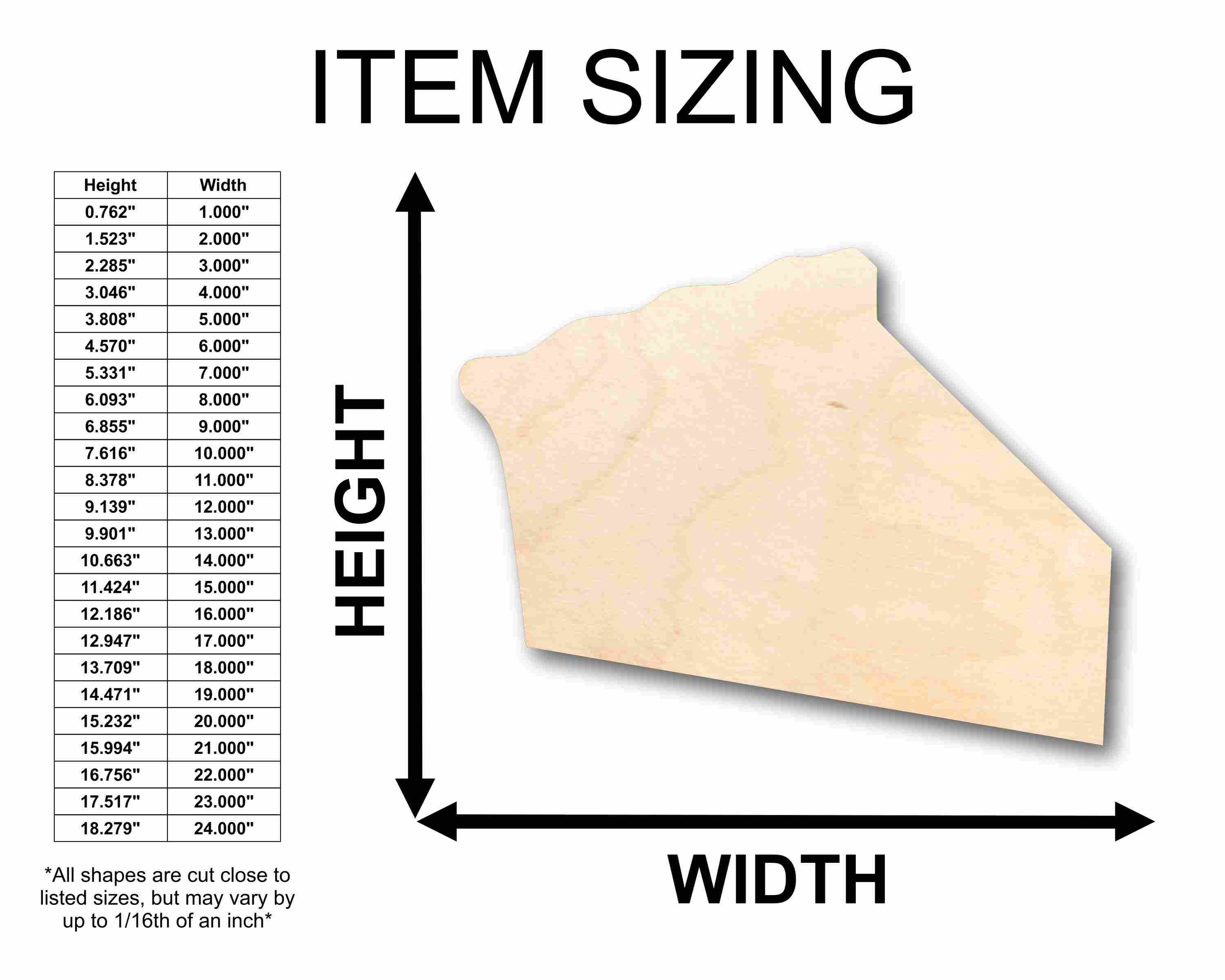 DIY Unfinished Wood Pie Piece Silhouette - Up to 46 Craft Projects
