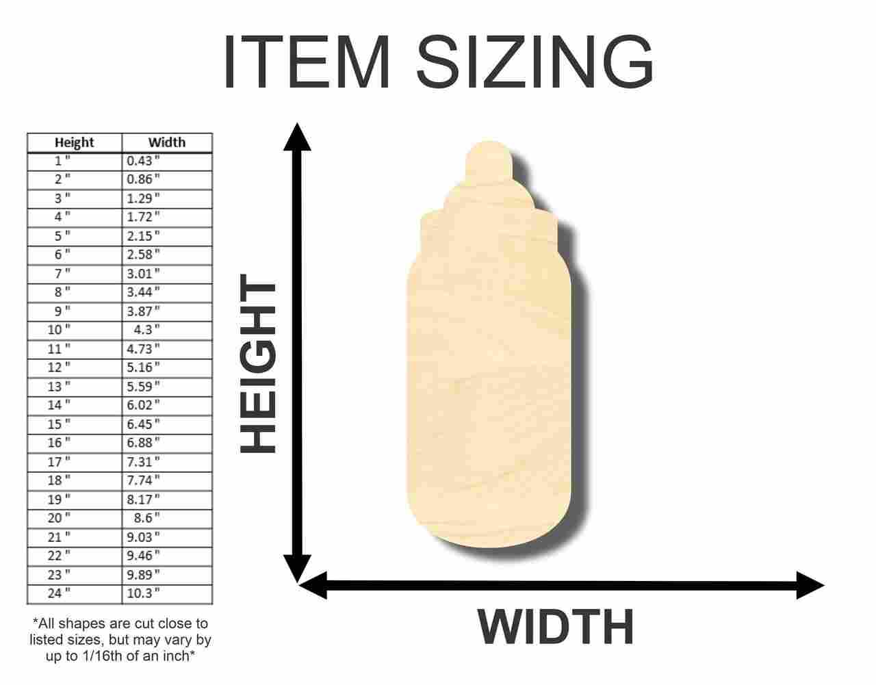 DIY Unfinished Wood Baby Bottle Shapes for Nursery Decor (Up to 46 Units)