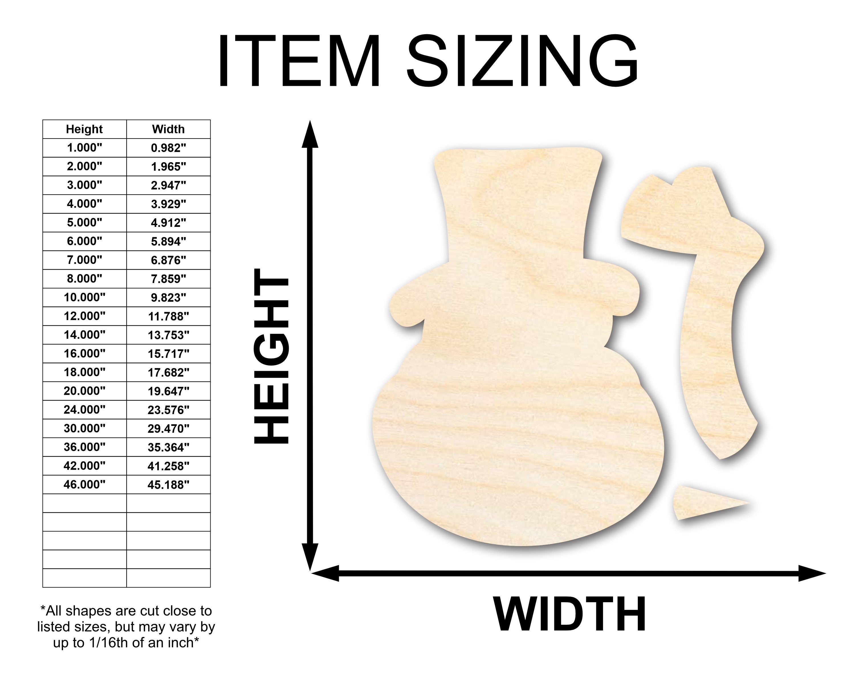 3-Piece Unfinished Wood Snowman Craft Set, Sizes Up to 36 Inches