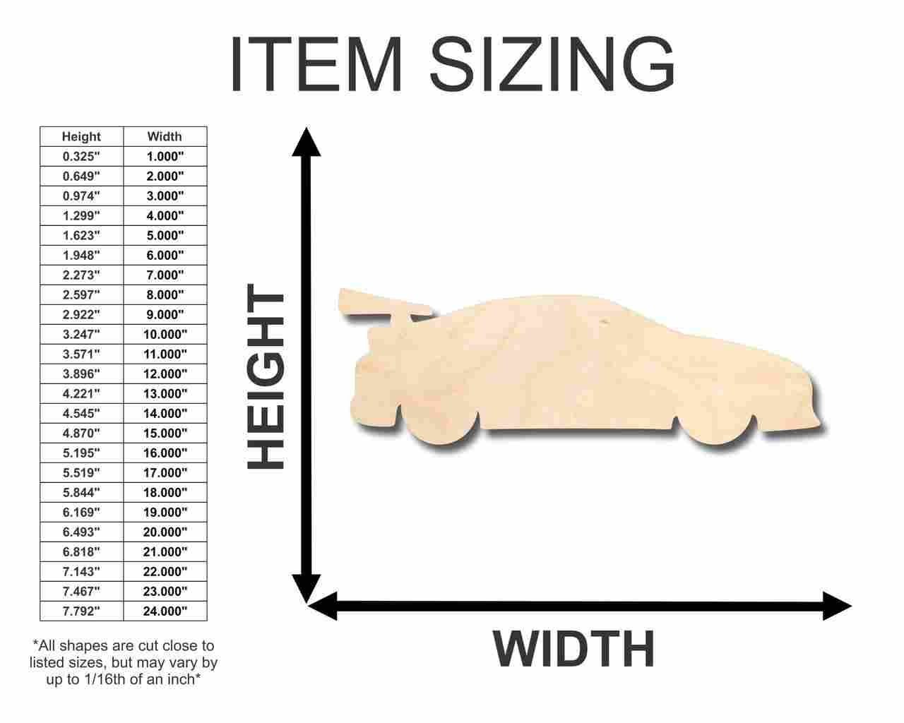 DIY Unfinished Wood NASCAR - Shaped Race Car for Kid's Room Crafts