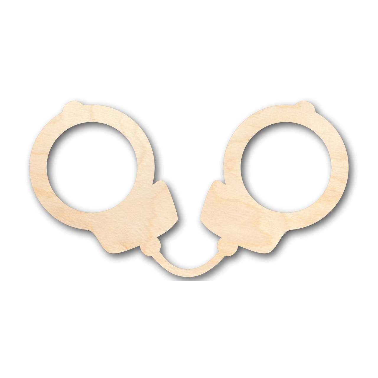DIY Unfinished Police Handcuff - Shaped Wood Crafts, Sizes up to 24'