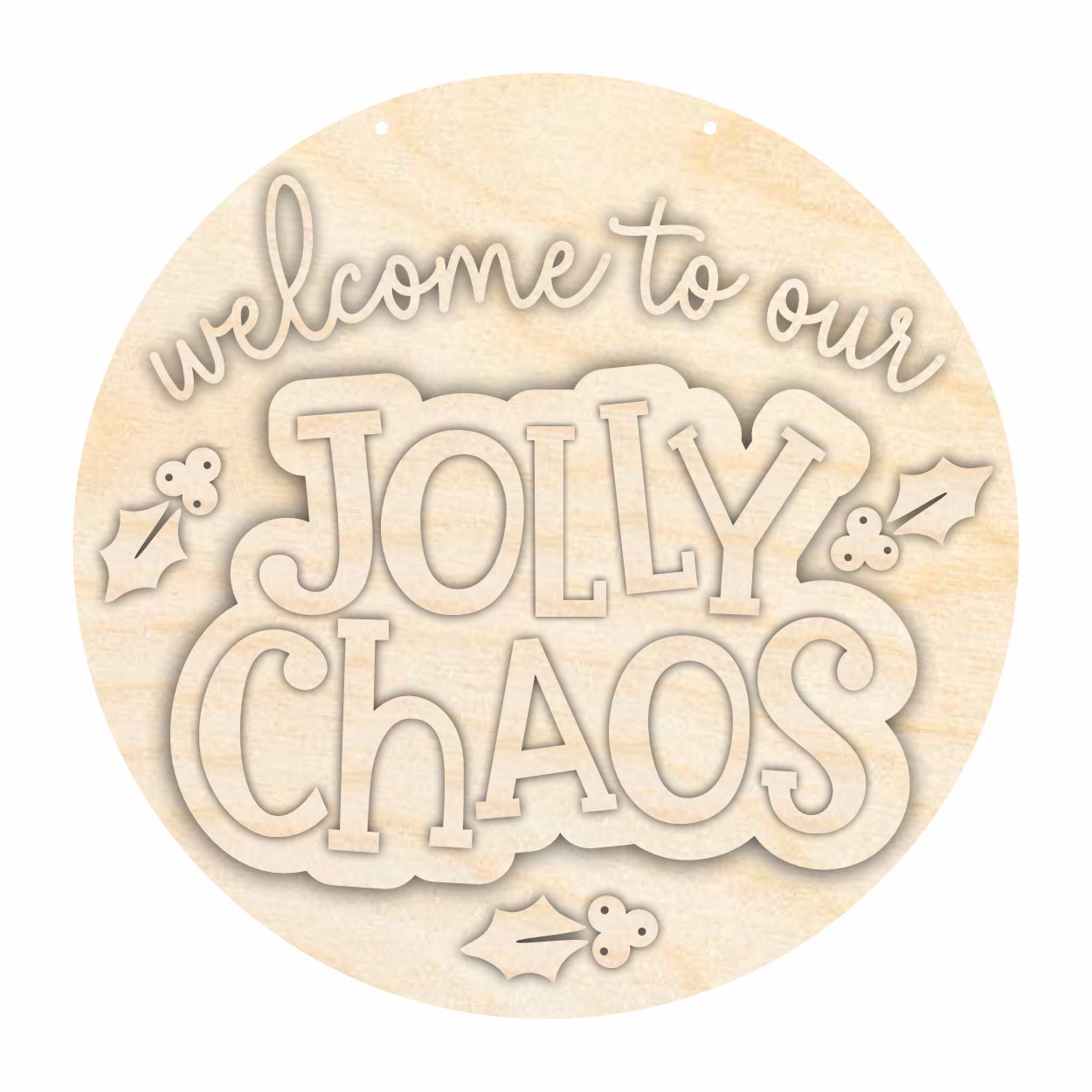 1/4-Inch Thick Unfinished Wood Jolly Door Sign Kit for Creative Home Decor