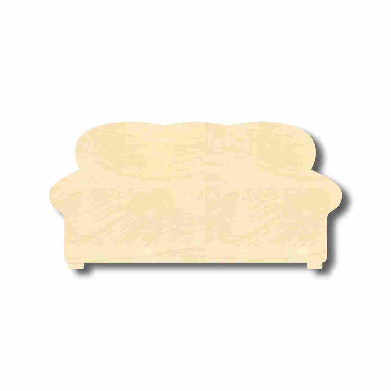 DIY Unfinished Wood Couch Shapes for Home Crafts, up to 24 Inches