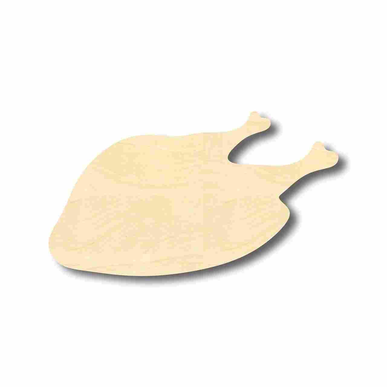 Unfinished Wood Thanksgiving Cooked Turkey Shape for Kitchen, Food, and Craft Projects - Up to 46 DIY Options