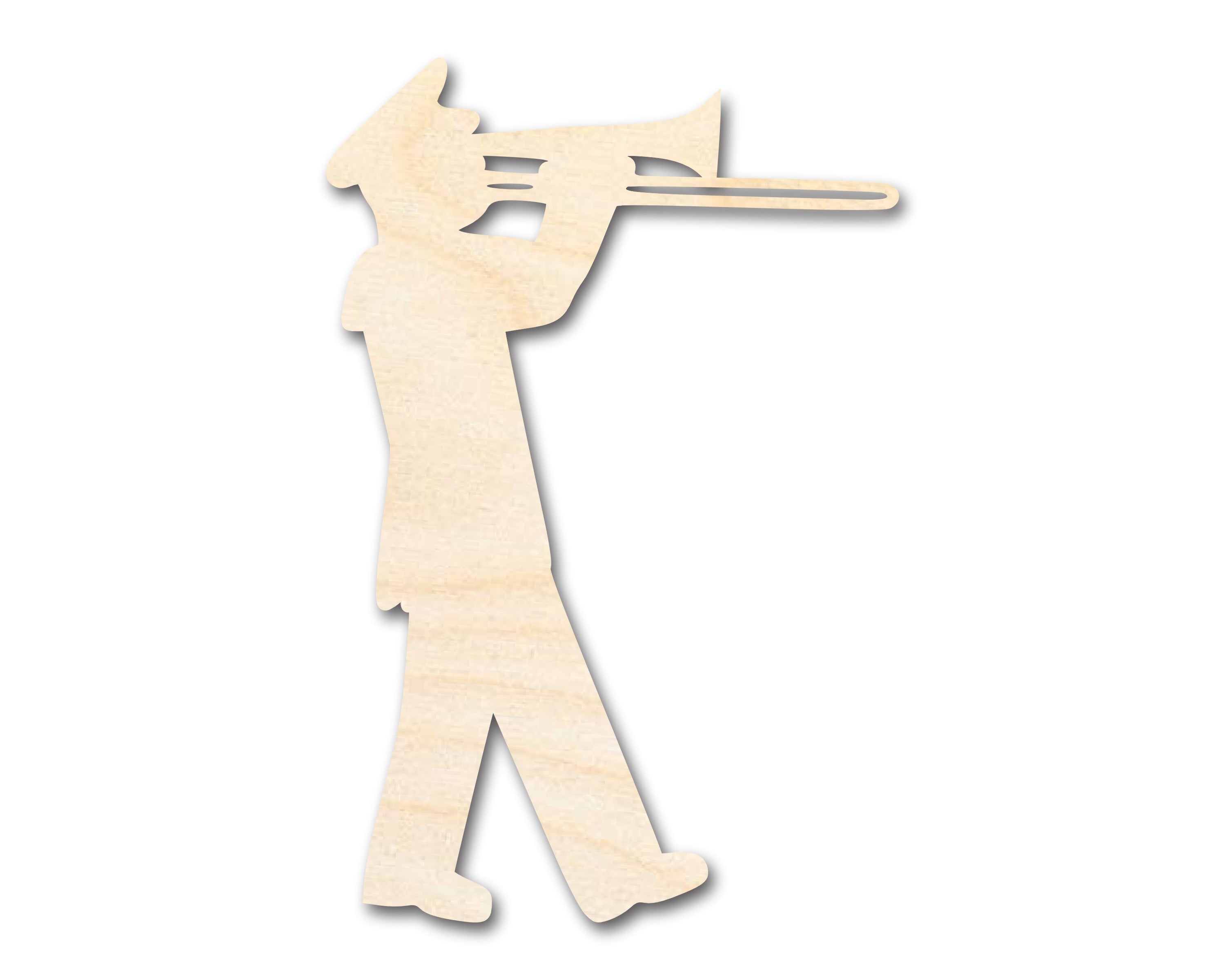 Unfinished Wood Cutout in the Shape of a Trombone Player for DIY Crafts | Up to 46 Inches and Ideal for 24 Different DIY Projects