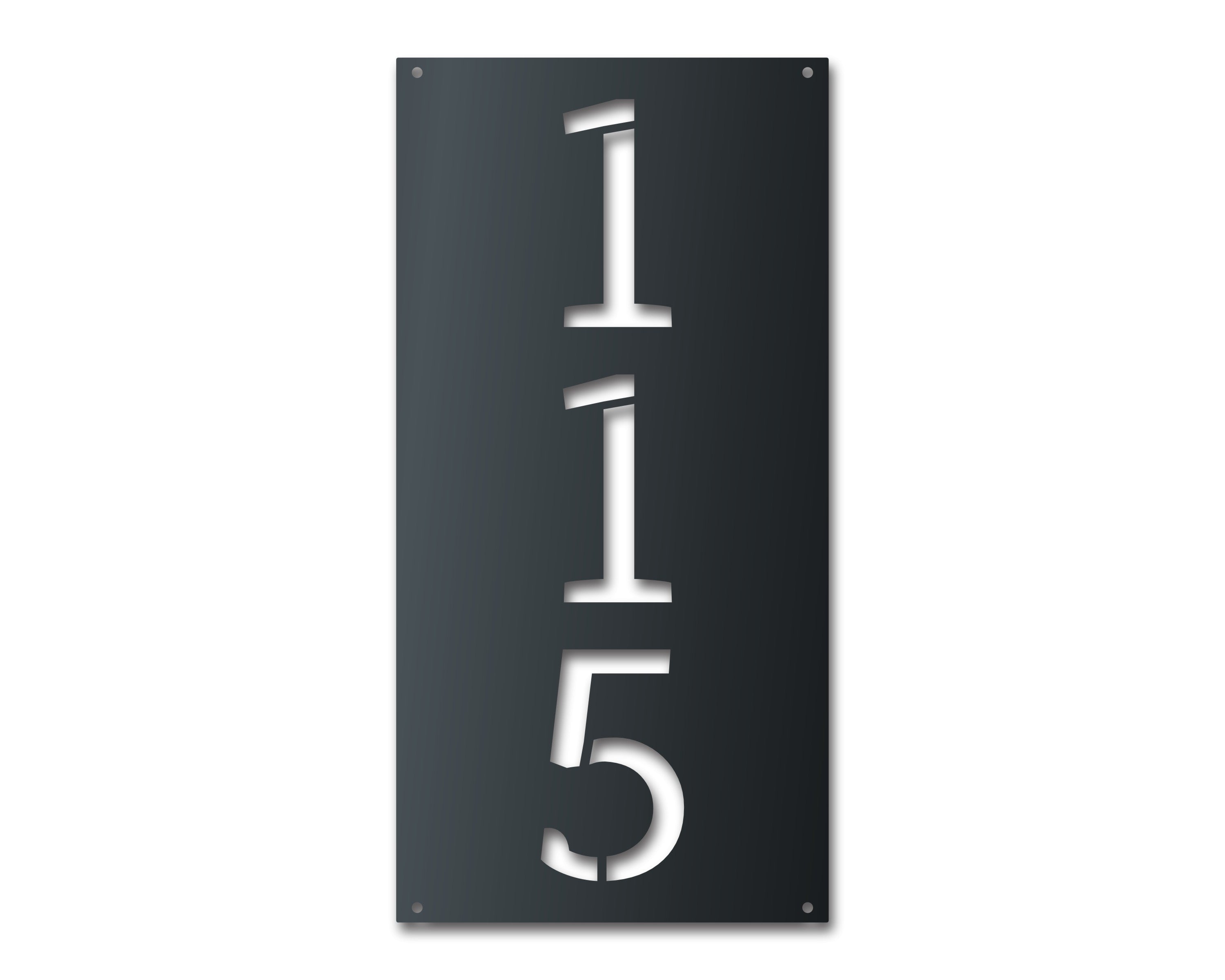 Customizable Metal Wall Art Stencil for House Numbers with Vertical and Horizontal Options and 14 Color Choices