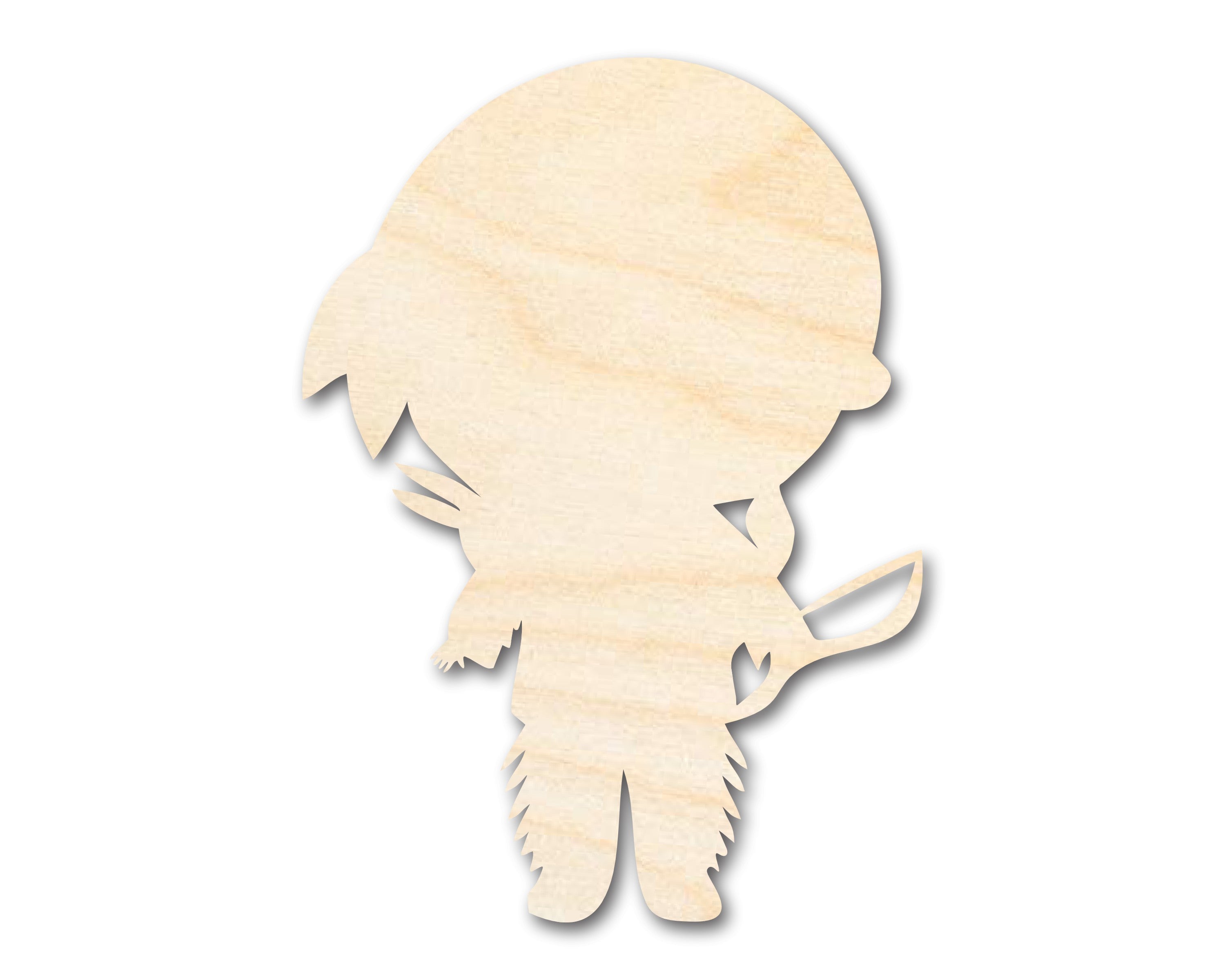 DIY Unfinished Baltic Birch Native Boy Shape Craft Cutout up to 46